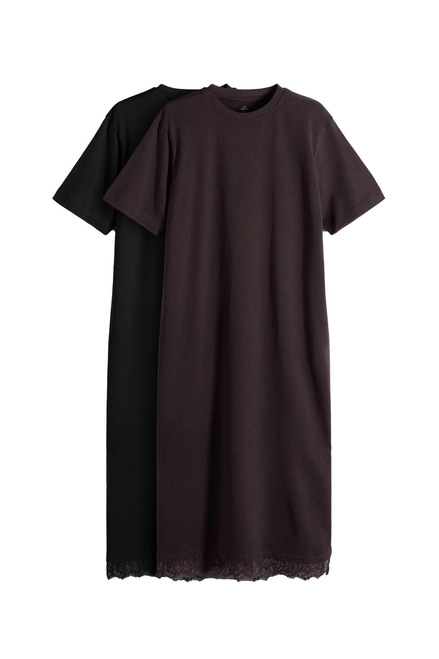 Maxikleid The Set T-Shirt-Maxikleider mit Spitze, 2er-Pack