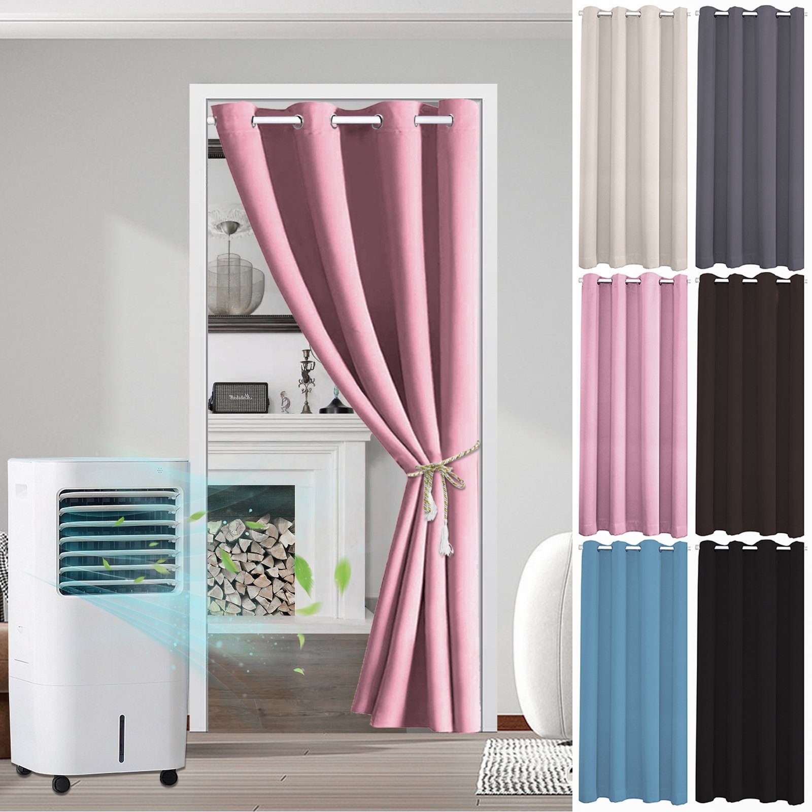 Rosnek Türvorhang Verdunkelung Thermo Türvorhang, Schlafzimmer Wohnzimmer G günstig online kaufen