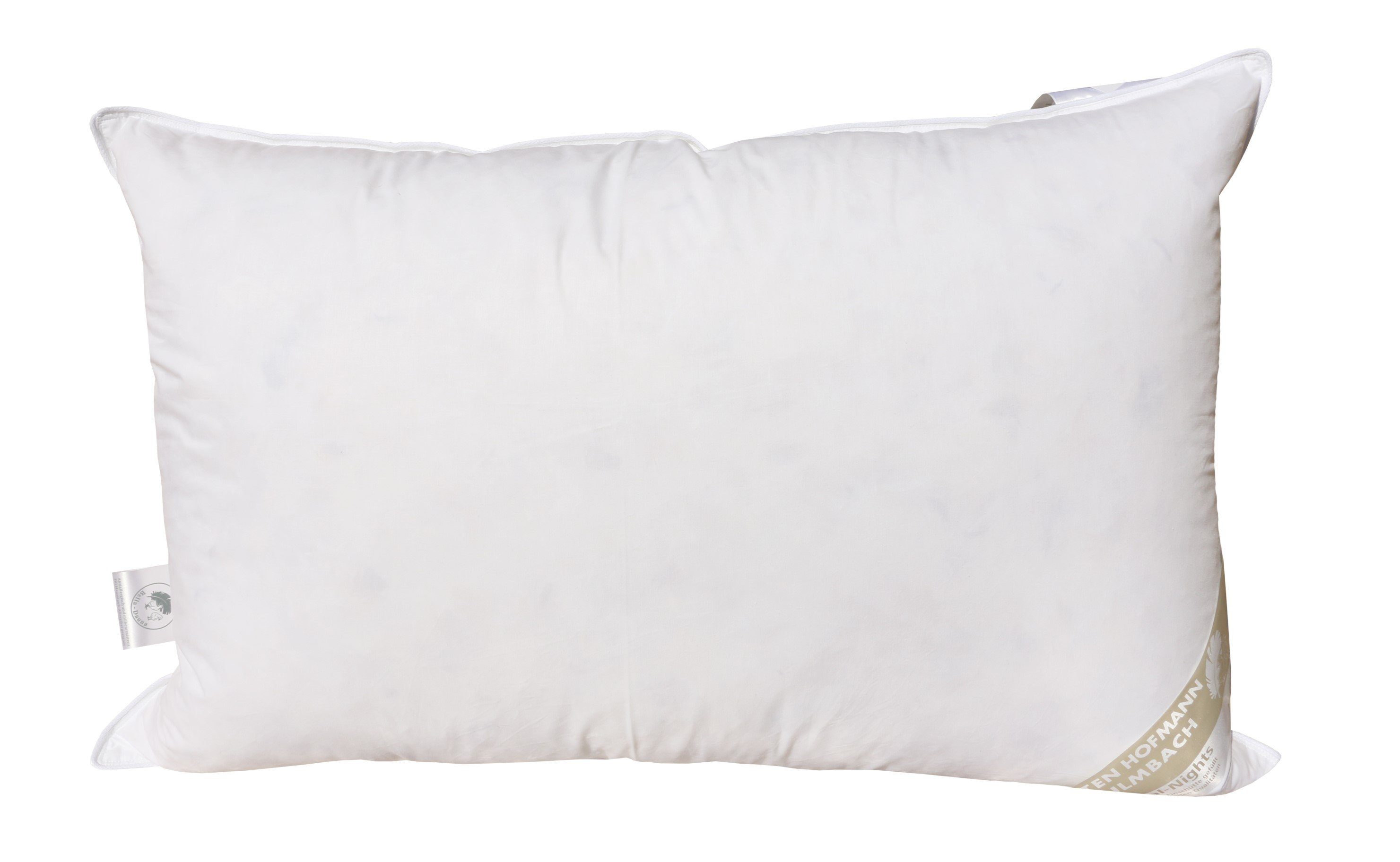 Kopfkissen Extrem Volumen Daunen-Feder-Kissen Kopfkissen 1500g, 50x75 Baumwolle, fest Betten Rückenschläfer Hofmann, sehr 100% Bezug
