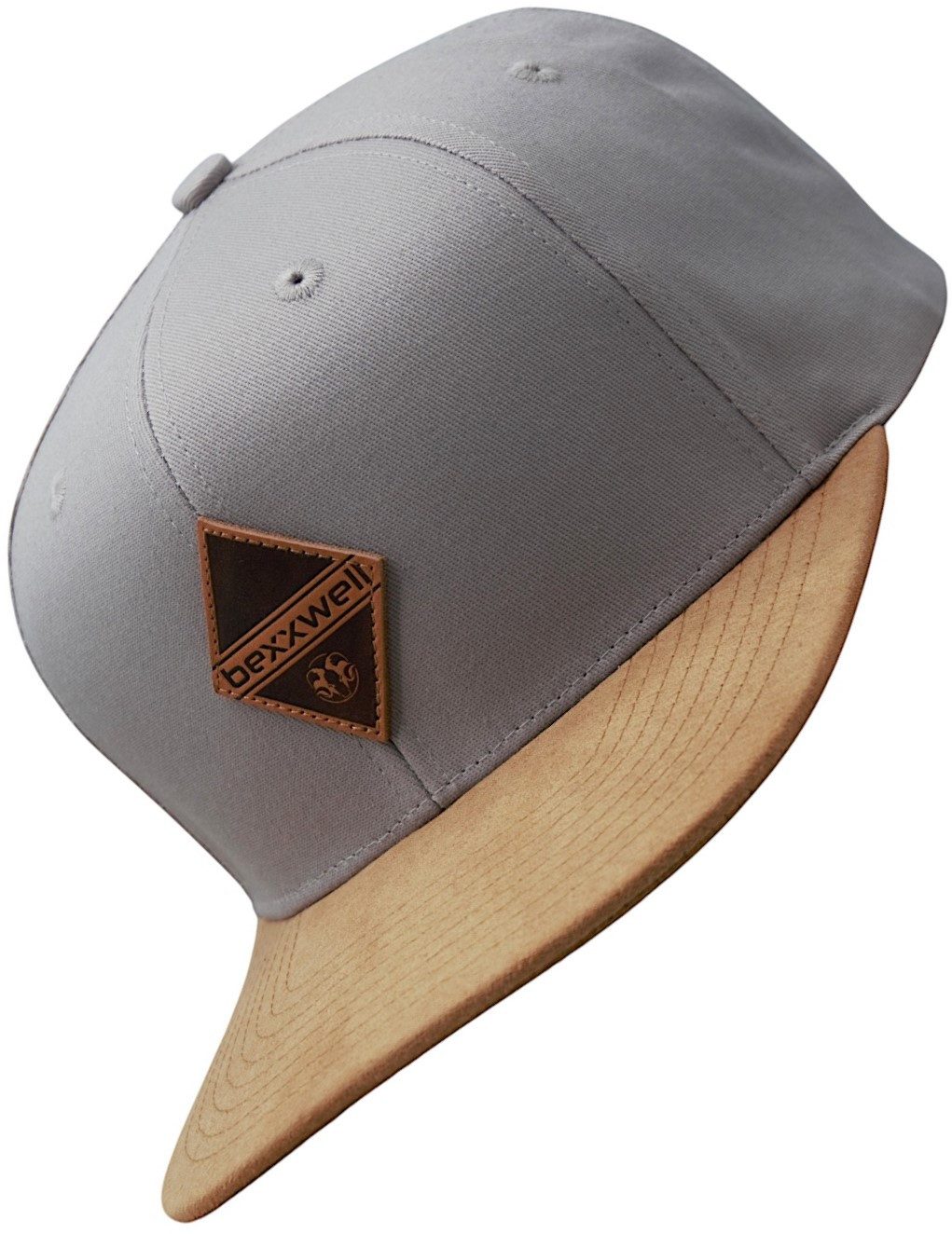 Bexxwell Snapback Cap mit Lederpatch, Schirm in Wildlederoptik (optimale Passform, Unisex)