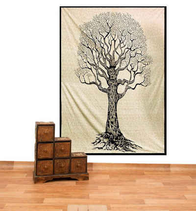 Wandteppich »Kunst und Magie Wandbehang Lebensbaum Dekotuch Tagesdecke Wandtuch Tuch ca. 200 x 135 cm«, KUNST UND MAGIE
