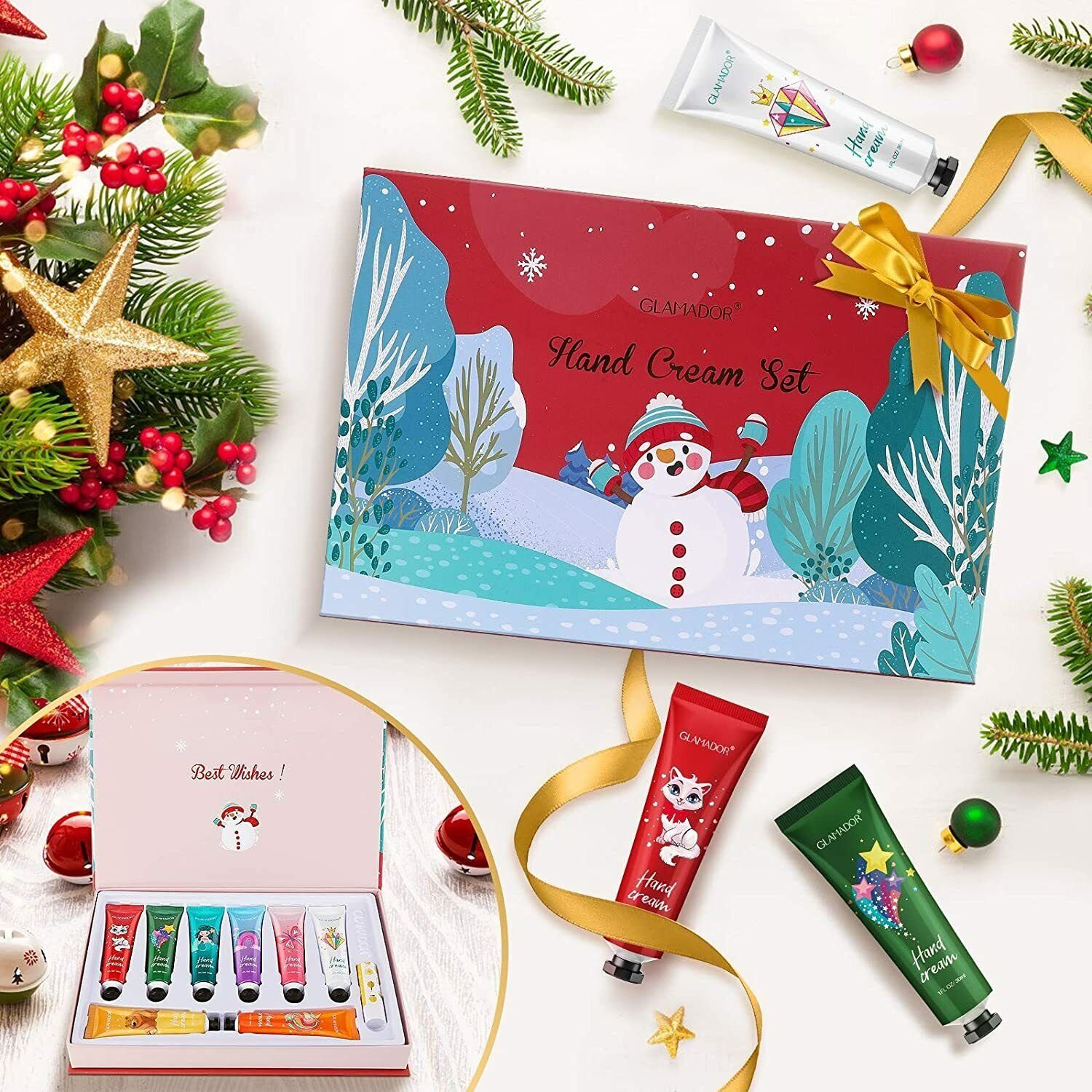 der und GLAMADOR Handpflegeset Gratis, Lippenbalsam mit pflegendes Düften, 1x wohltuend Handcreme, mit besonders 8-tlg., schonend 8-tlg. pflegend in natürlichen Winterzeit