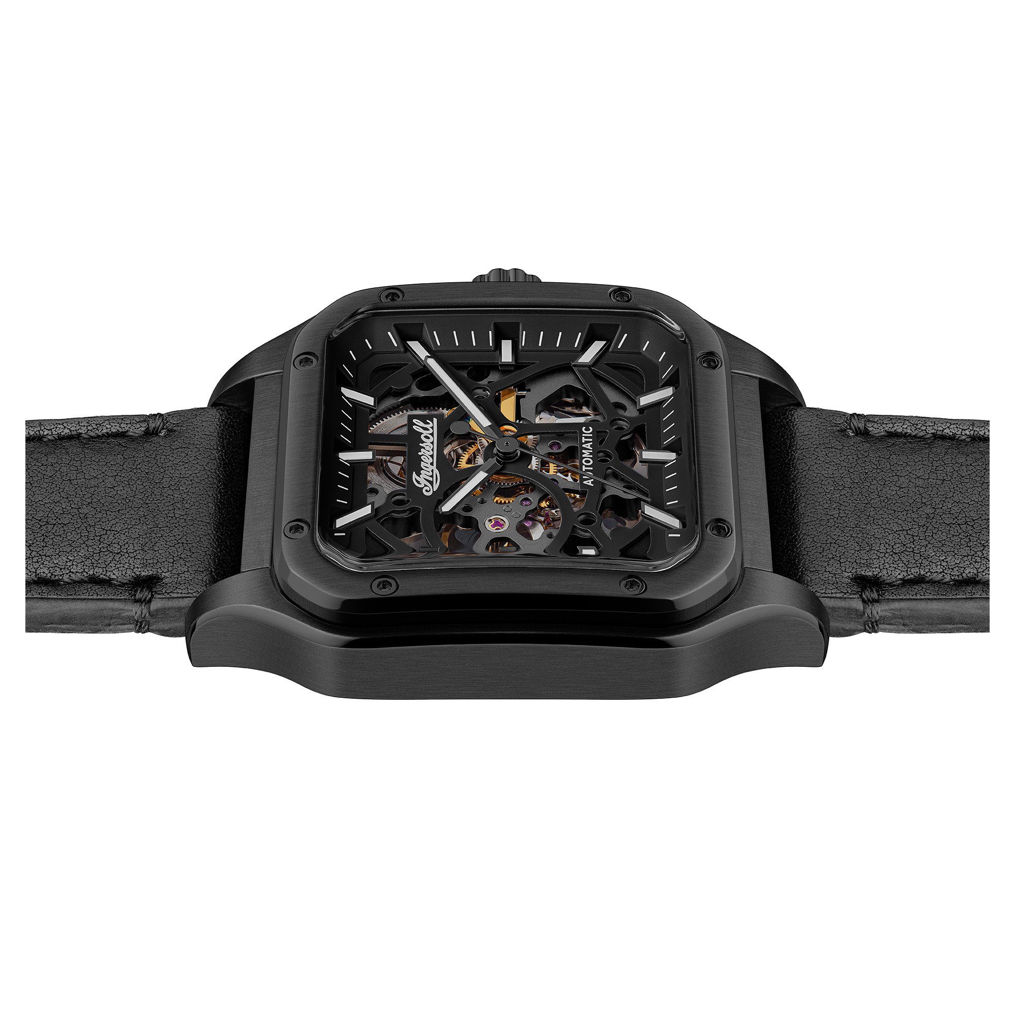 Ingersoll Automatikuhr The Ollie I14504, Armbanduhr, Herrenuhr, Mechanische Uhr, Lederarmband, analog