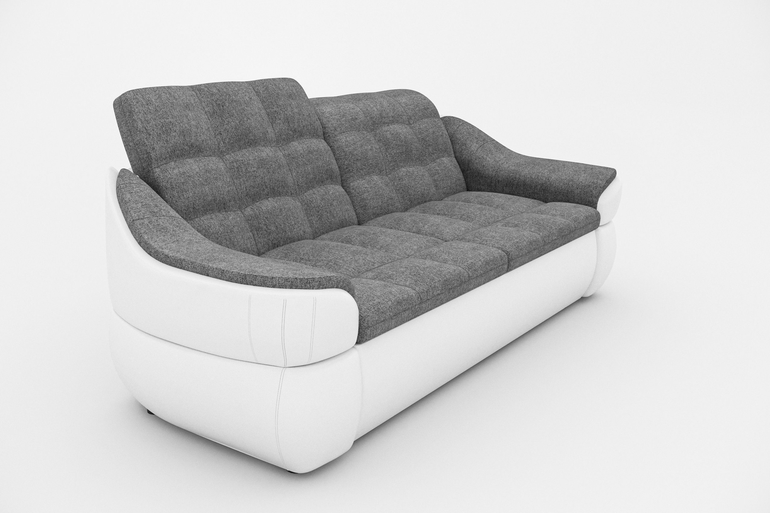 Stylefy 3-Sitzer Alisa, 2-Sitzer, Rückenlehne, frei mit stellbar, im Armlehnen Sitzkomfort Sofa, Raum mit und Steppung