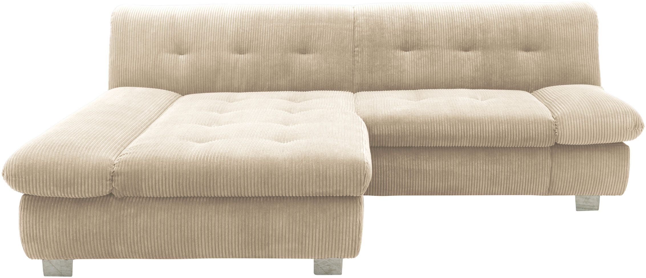 DOMO collection Ecksofa 100031 234x157 cm, kompakt, komfortabel & bequem, L-Form, whlw. mit Bettfunktion und Armteilverstellung