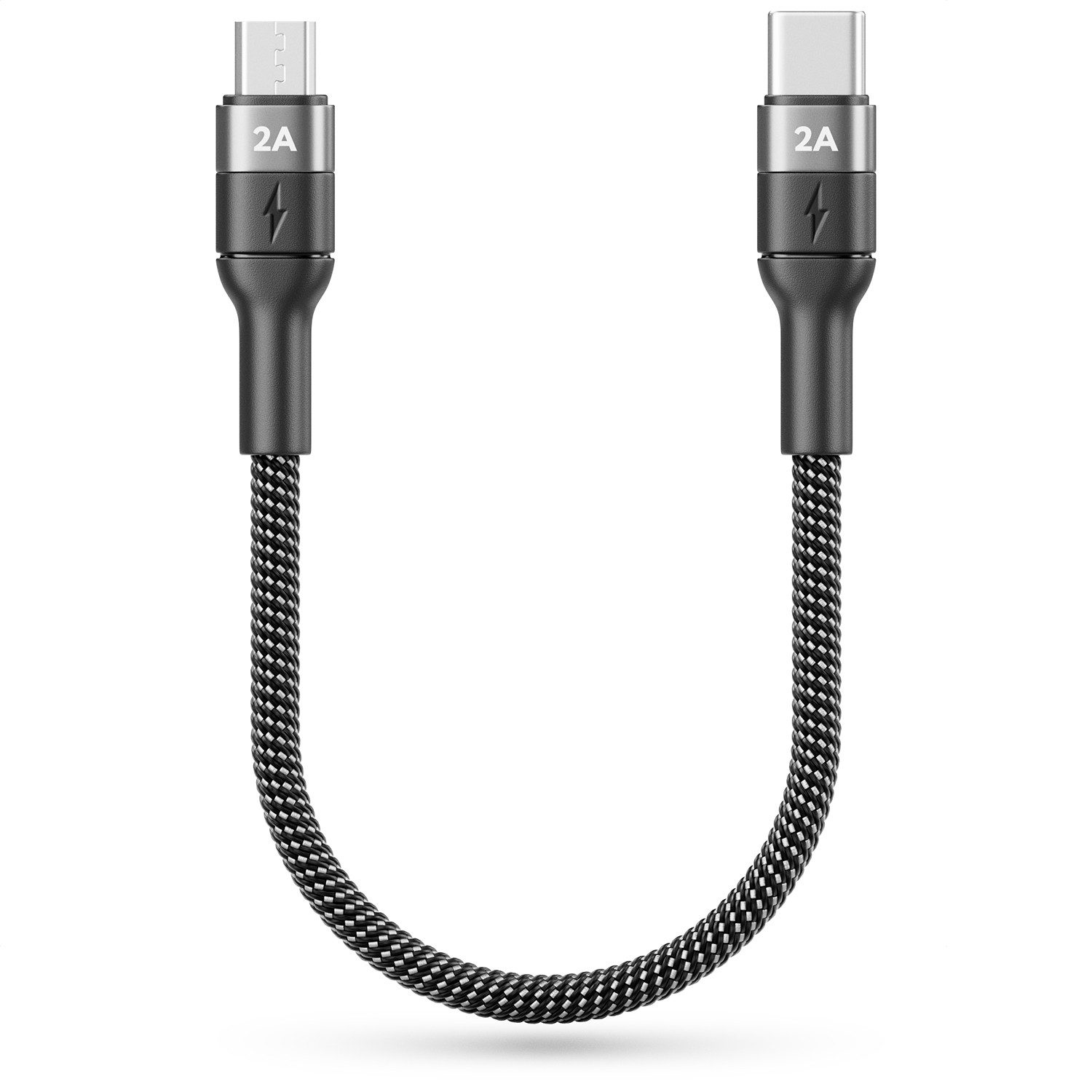 deleyCON 0,15m USB 2.0 Micro USB Kabel Ladekabel Datenkabel USB-C auf Micro USB-Kabel