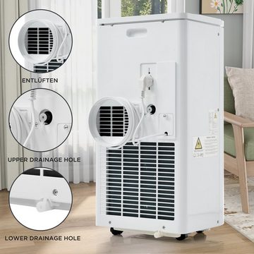 Docrooup 4-in-1-Klimagerät Luftentfeuchter,9000 BTU/h, 2.5KW, mit Fernbedienung,bis zu 100m³, ( Kühlen, Lüfter, Trocknen und Schlafmodus)