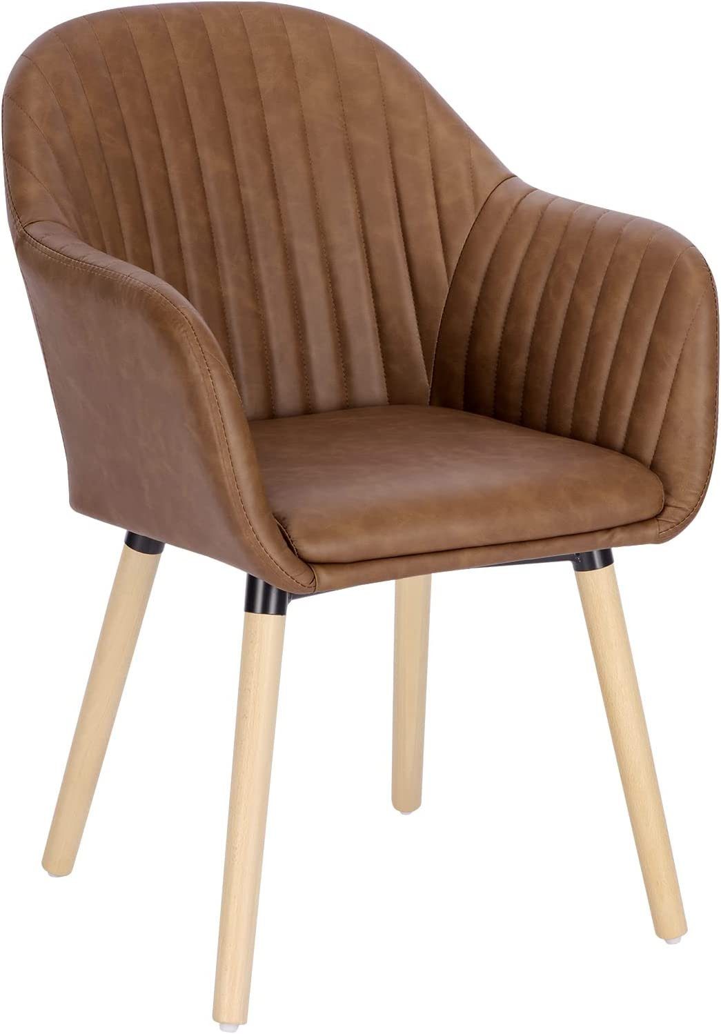 Woltu Esszimmerstuhl (1 St), Wohnzimmerstuhl Design Stuhl Sessel Massivholz Braun