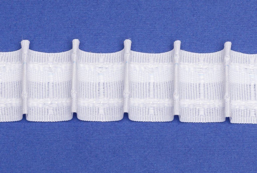 Gardine Stegband mit Querfäden, Gardinenband, Vorhänge/ Farbe: weiß / Breite: 29 mm - L112, rewagi, Verkaufseinheit: 5 Meter