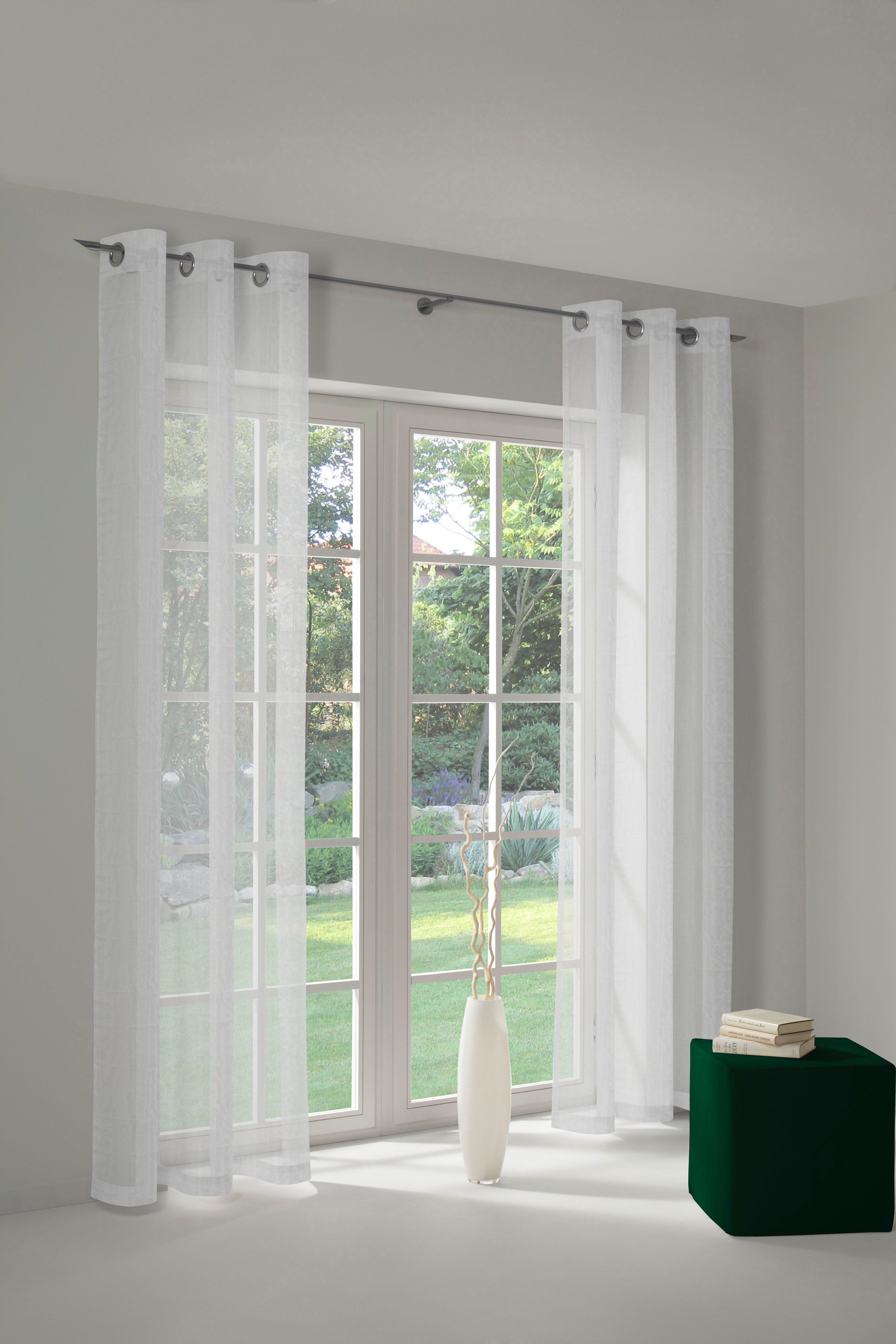 Wirth Vorhang Nicole (1 St), Ösen, halbtransparent, Store