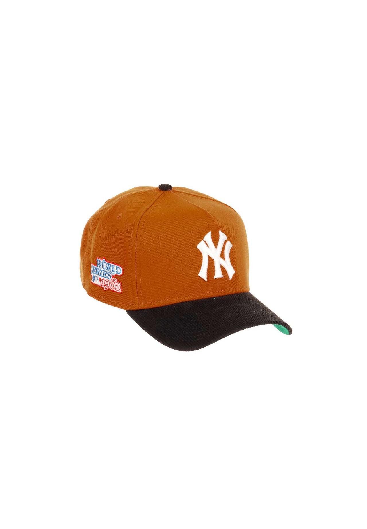 Baseball Cap New York Yankees MLB World Series 1981 Sidepatch Orange Black Cord 9F