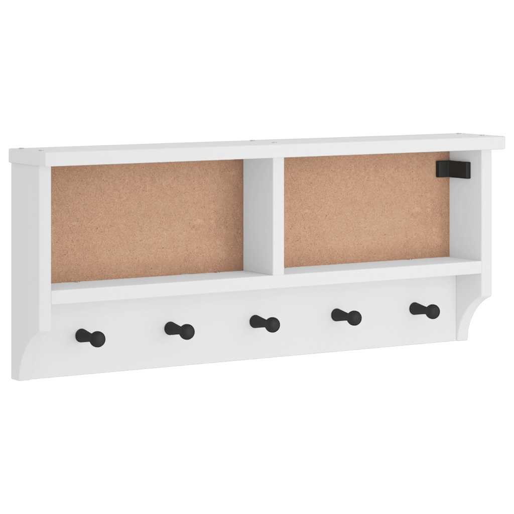vidaXL Вішалки Wandgarderobe SANDNES Weiß 87x12x35 cm Massivholz Kiefer, (1 St)
