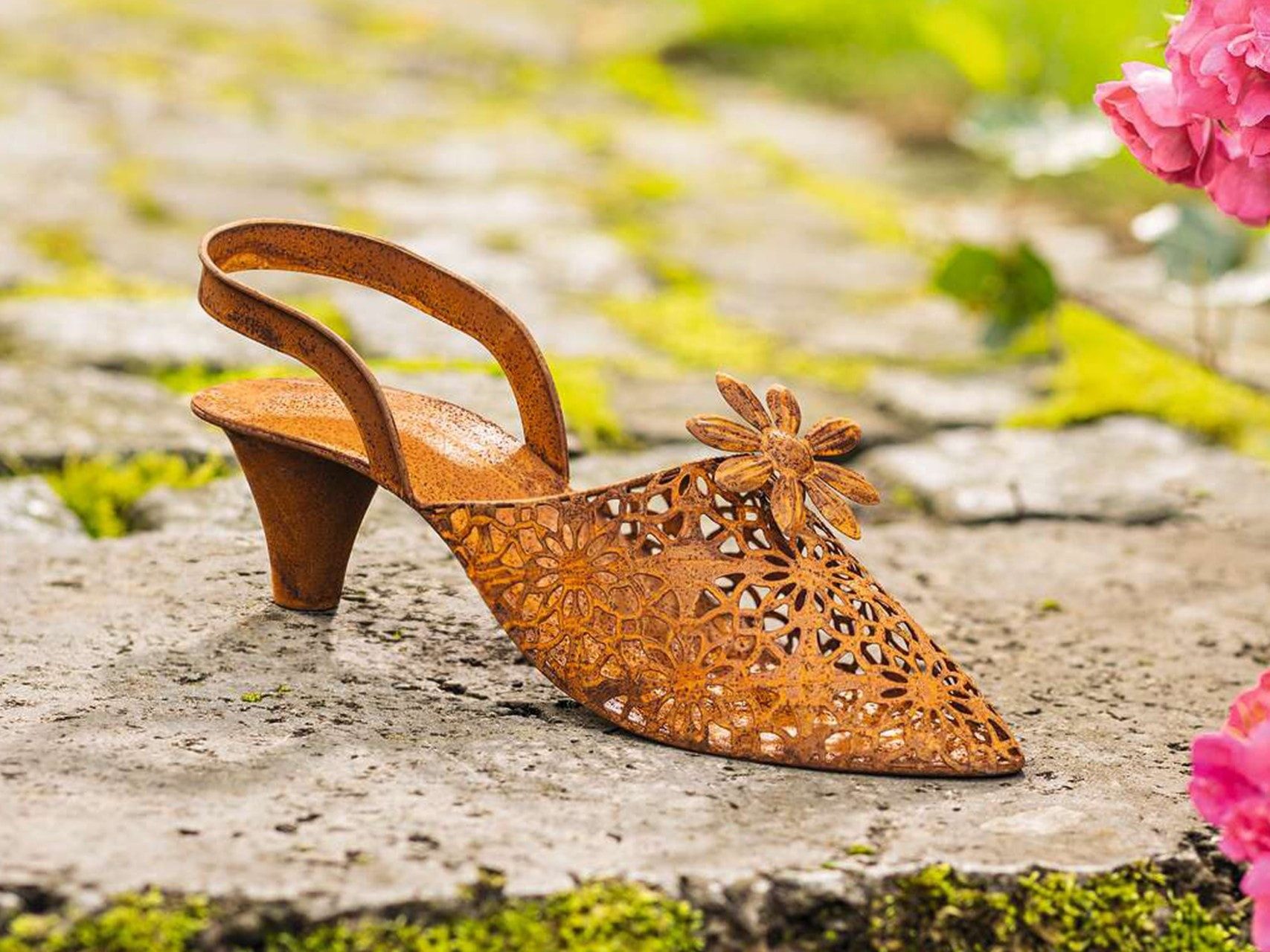 Dekoleidenschaft Gartenfigur "Schuh" Dekofigur aus Metall günstig online kaufen