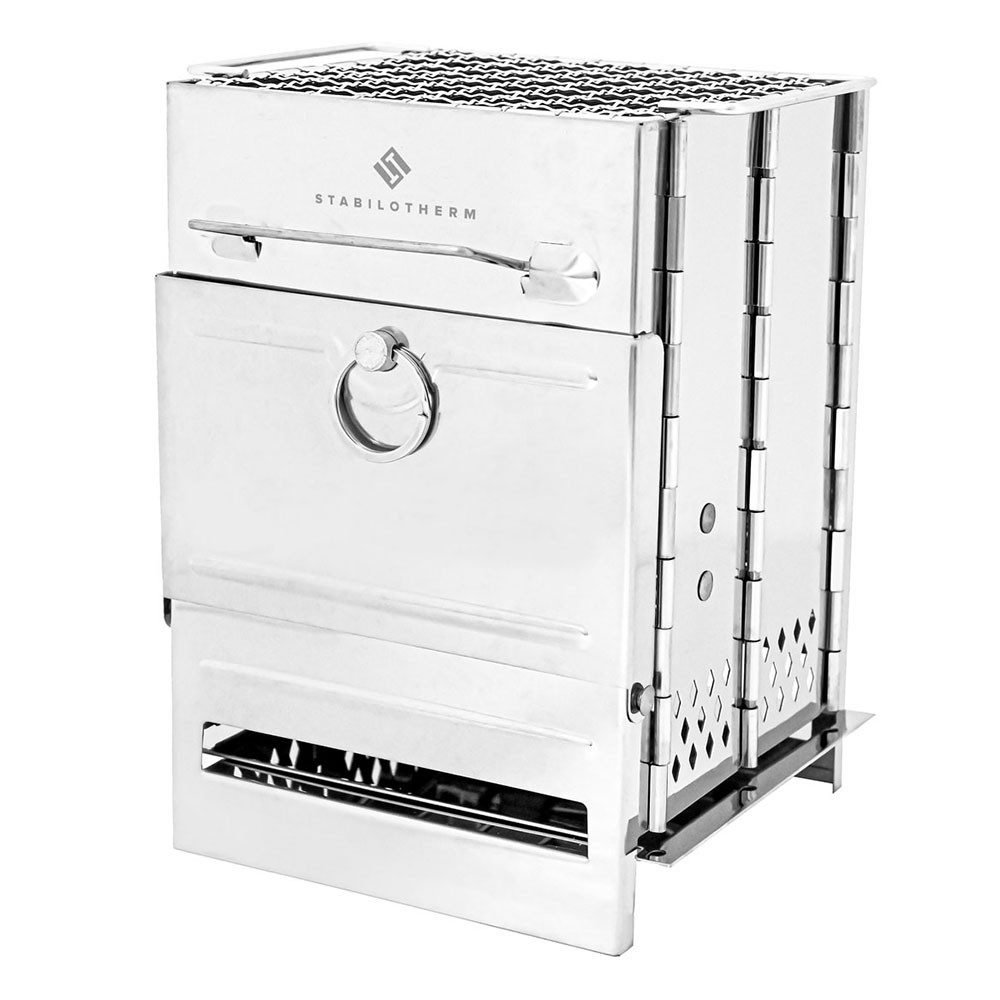 Stabilotherm Gartenkamin Wood Stove Tower 1 Grillkamin - Silber Feuerkorb, (1-St), holzofen raketenofen grill holzkohlegrill Feuerkorb Feuerschale
