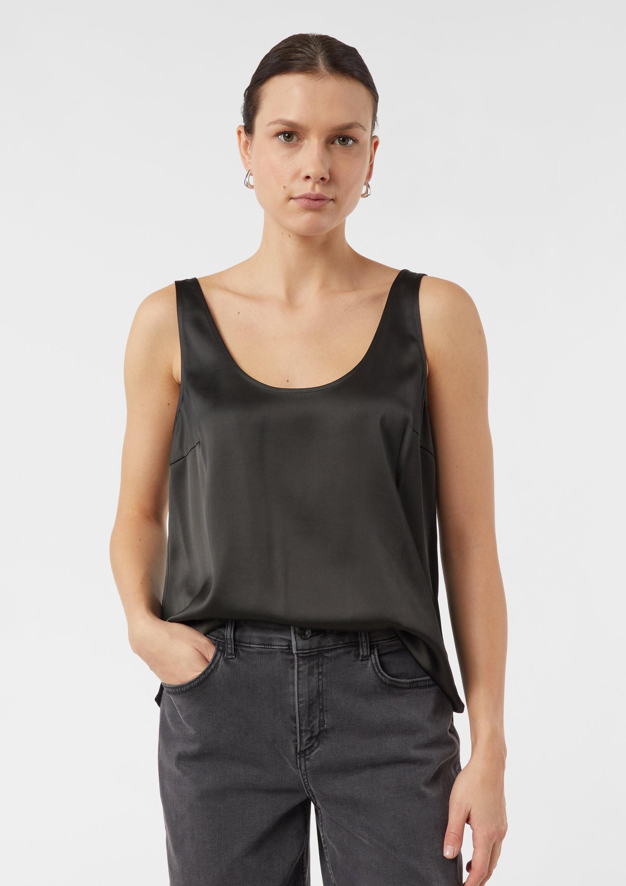 comma Блузкиtop Bluse Satintop mit tiefem Ausschnitt