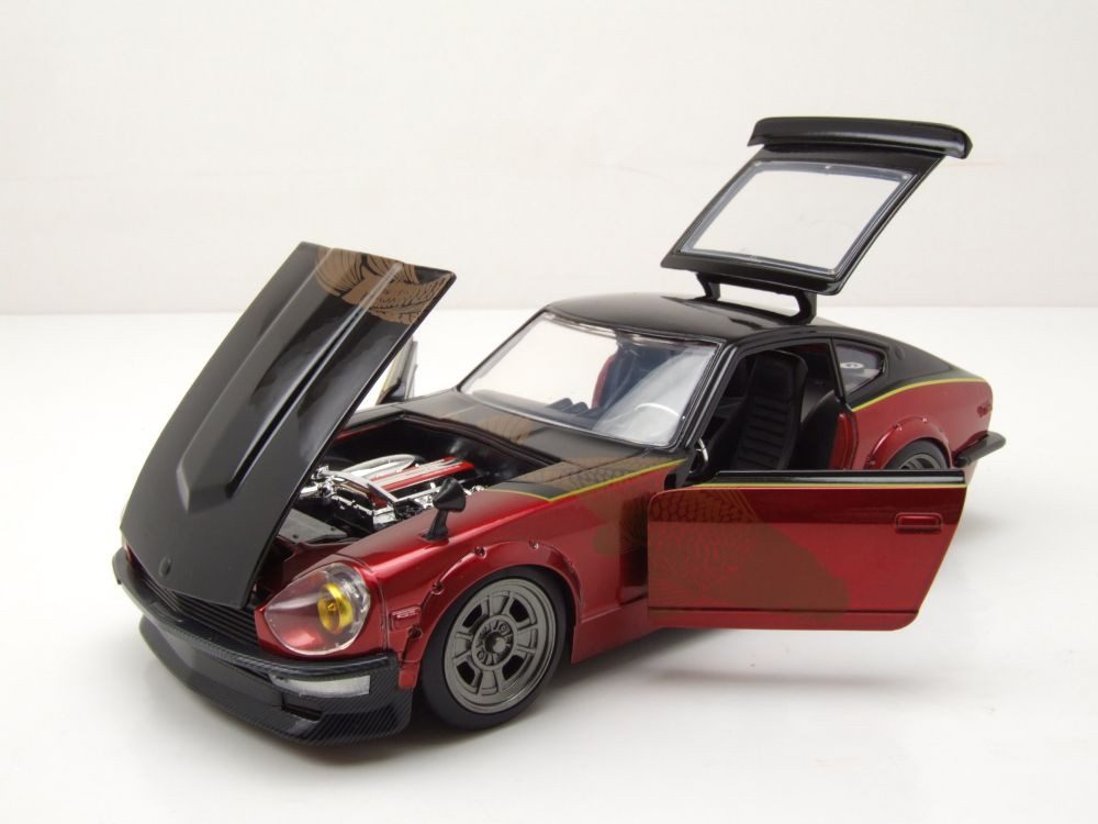 JADA Modellauto Datsun 240Z 1972 rot schwarz Fast & Furious, Maßstab 1:24