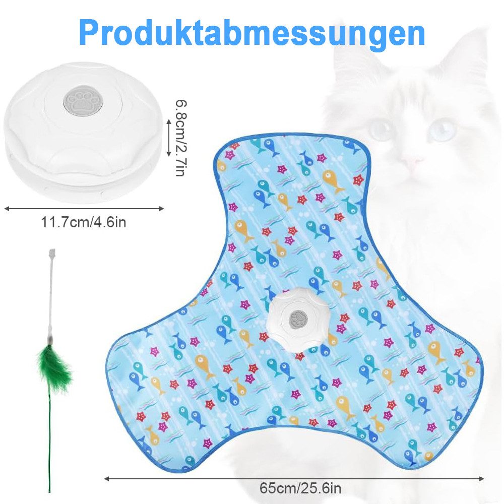 TUWENA Tier-Intelligenzspielzeug Interaktives Katzenspielzeug mit Federautomatik Wiederaufladbar, 3 Spielmodi, 360° Zufallsbewegung, Mausgeräusche, bissfest, langlebig