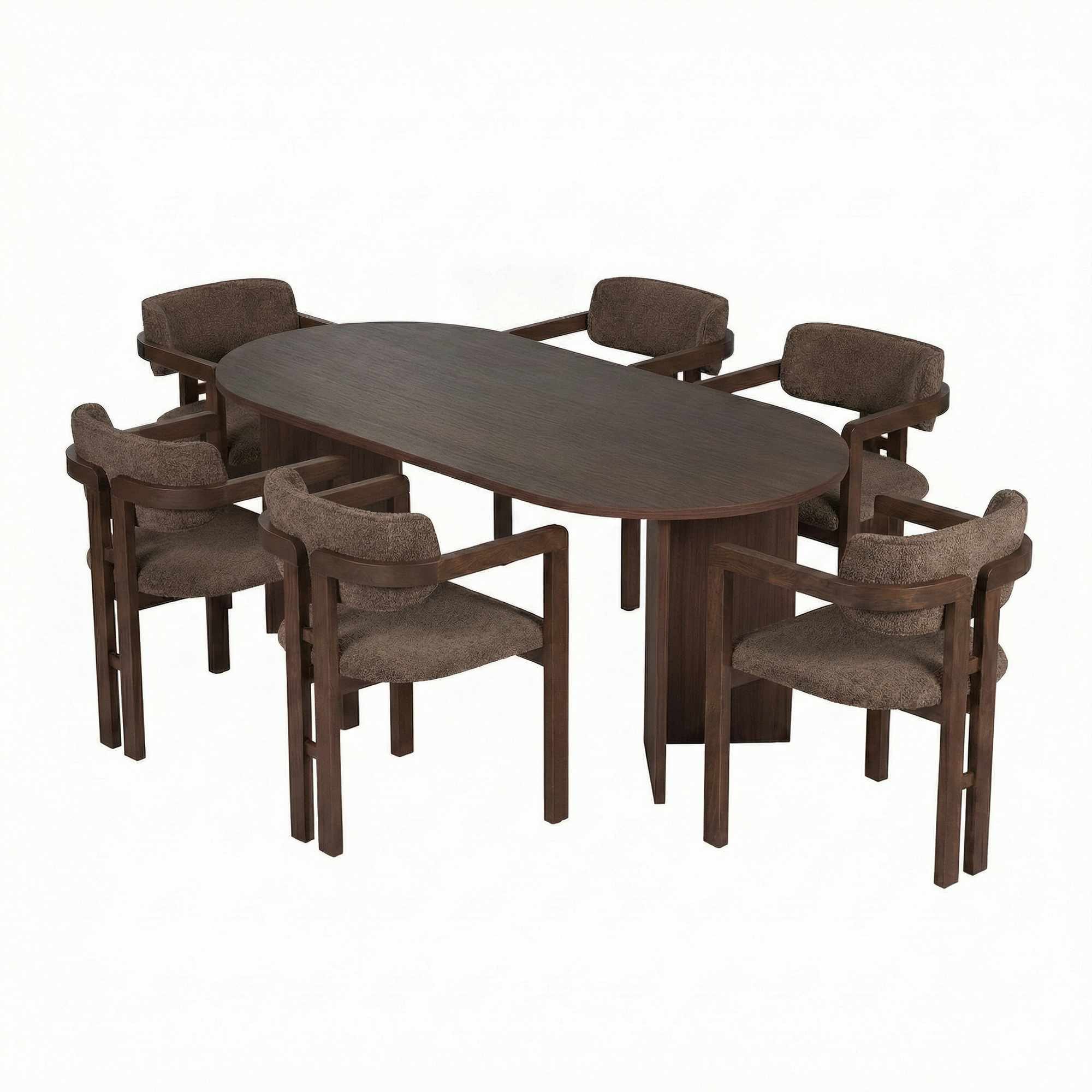 Skye Decor Essgruppe Sablin Boho Set, (Set, 7-tlg., 1 Tish, 6 Stühle), bestehend aus 6 Stühl und 1 Tish Modernes Esszimmer Set