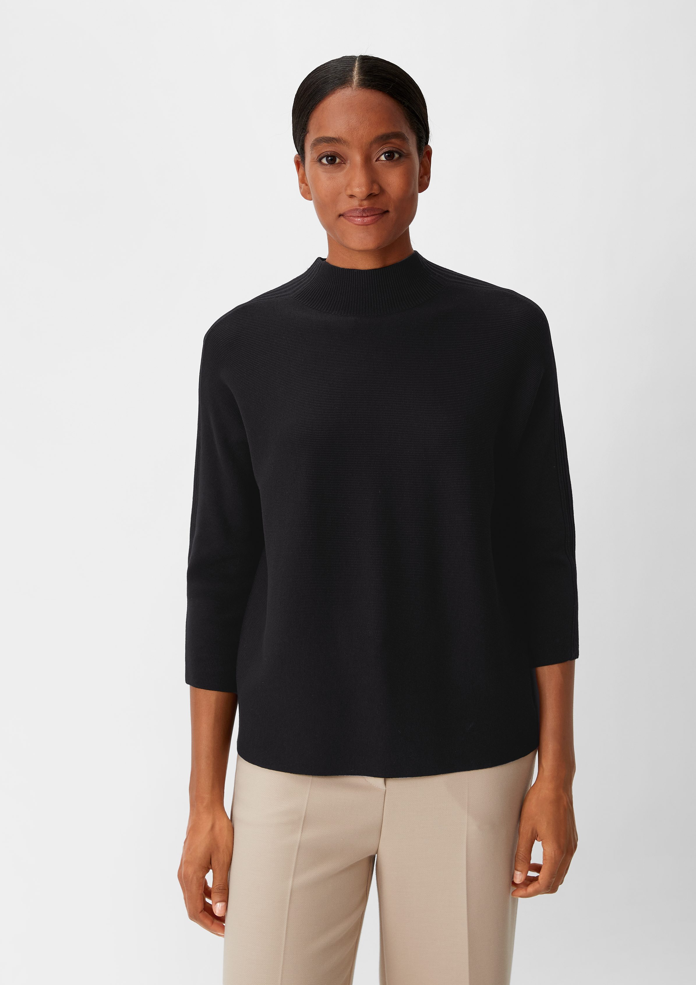 Langarmshirt Strickpullover mit Inserts