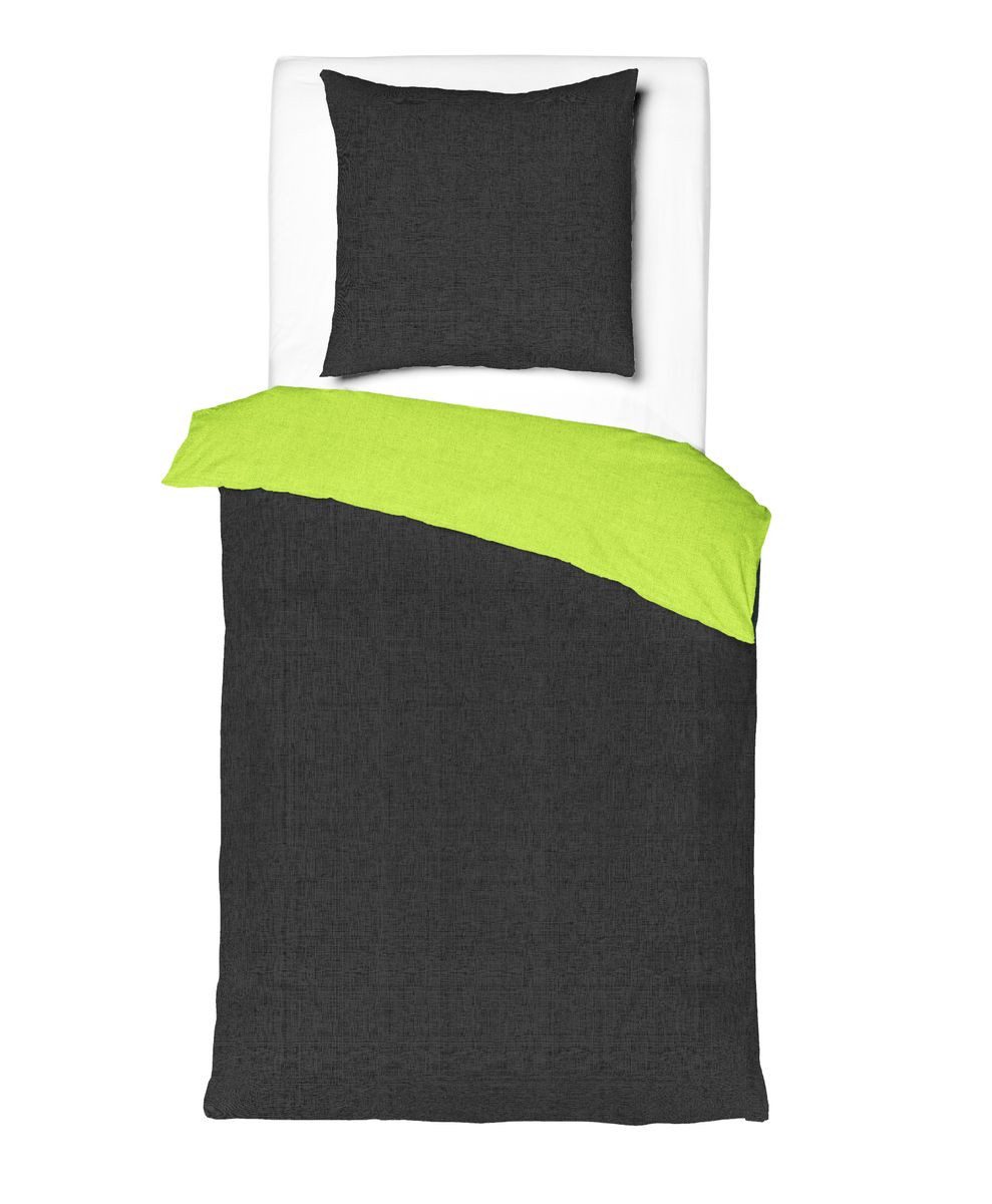 JACK Wendebettwäsche 135x200cm Renforcé Zweifarbig Struktur Wendeoptik Mist günstig online kaufen