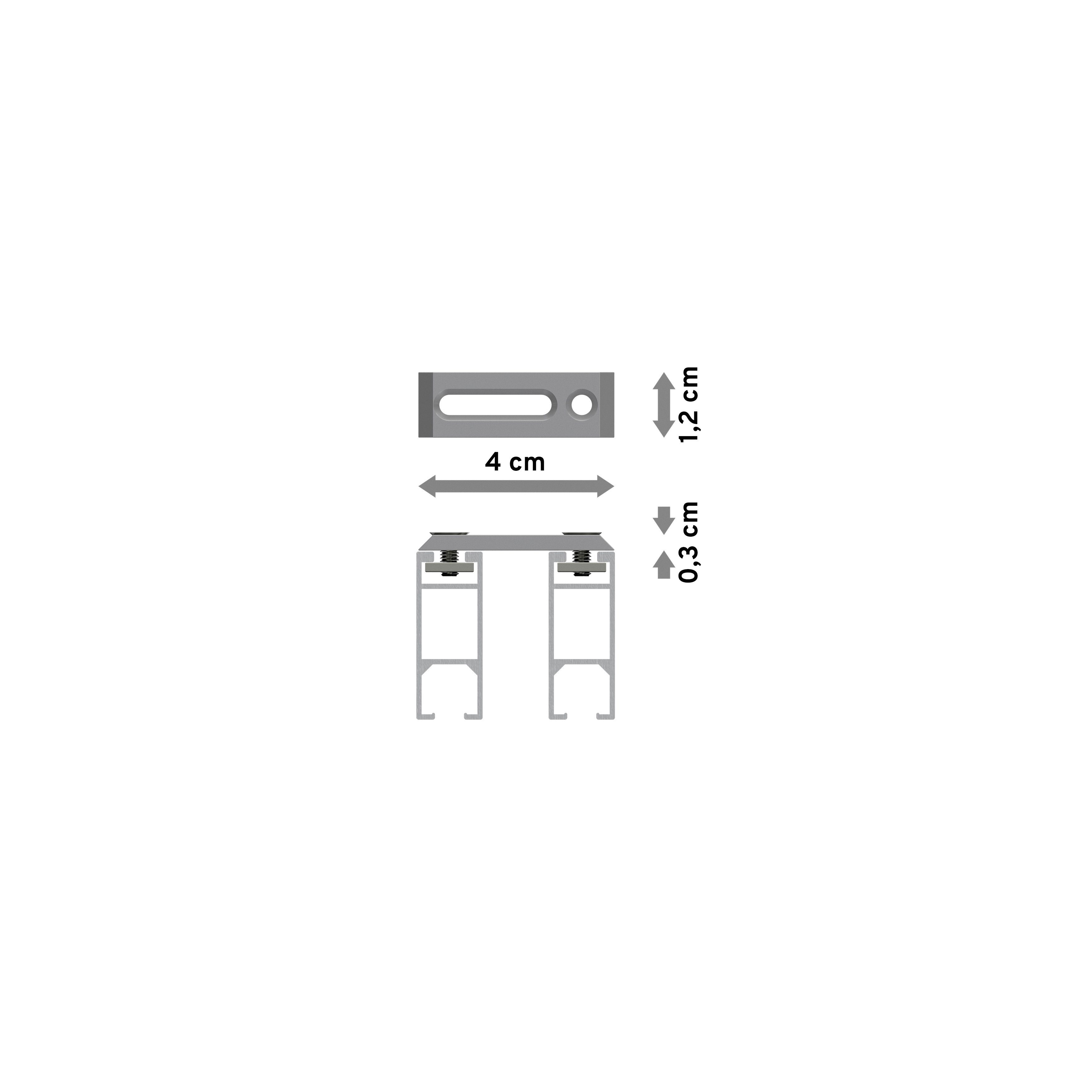 mm, Smartline 2-läufig, Edelstahl-Optik Gardinenstange Paxo, Deckenmontage, INTERDECO, 14x35 eckig,