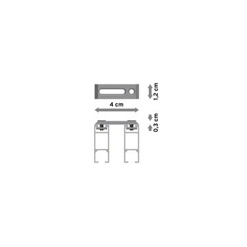 Gardinenstange Smartline Lox, INTERDECO, 2-läufig, 14x35 mm, eckig, Deckenmontage, Edelstahl-Optik