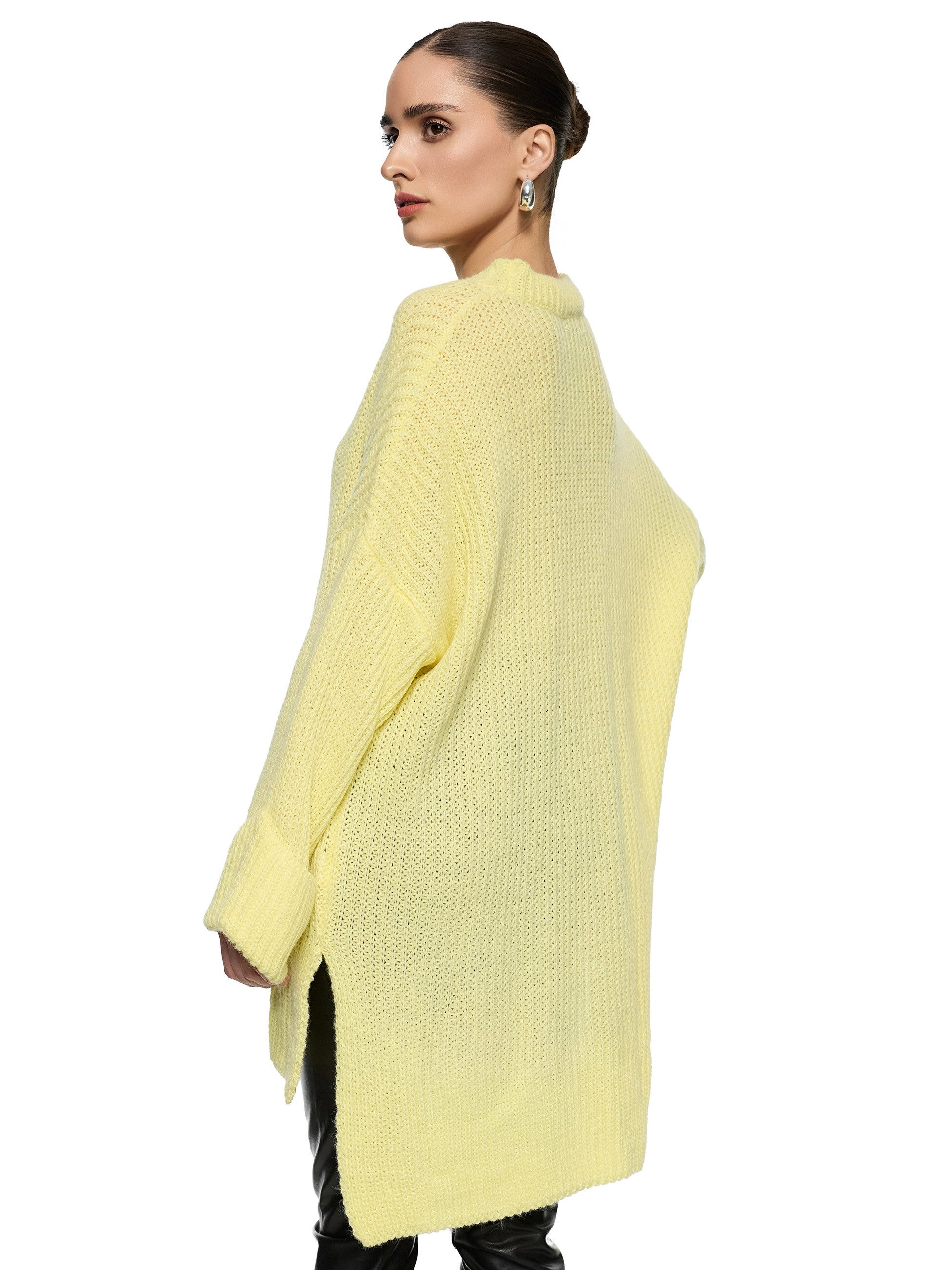 Worldclassca Longpullover WORLDCLASSCA Damen Oversize Strickpulllover Lang Pulli Oberteil Neue Kollektion - Stilvolle und gemütliche Strickmode für Damen