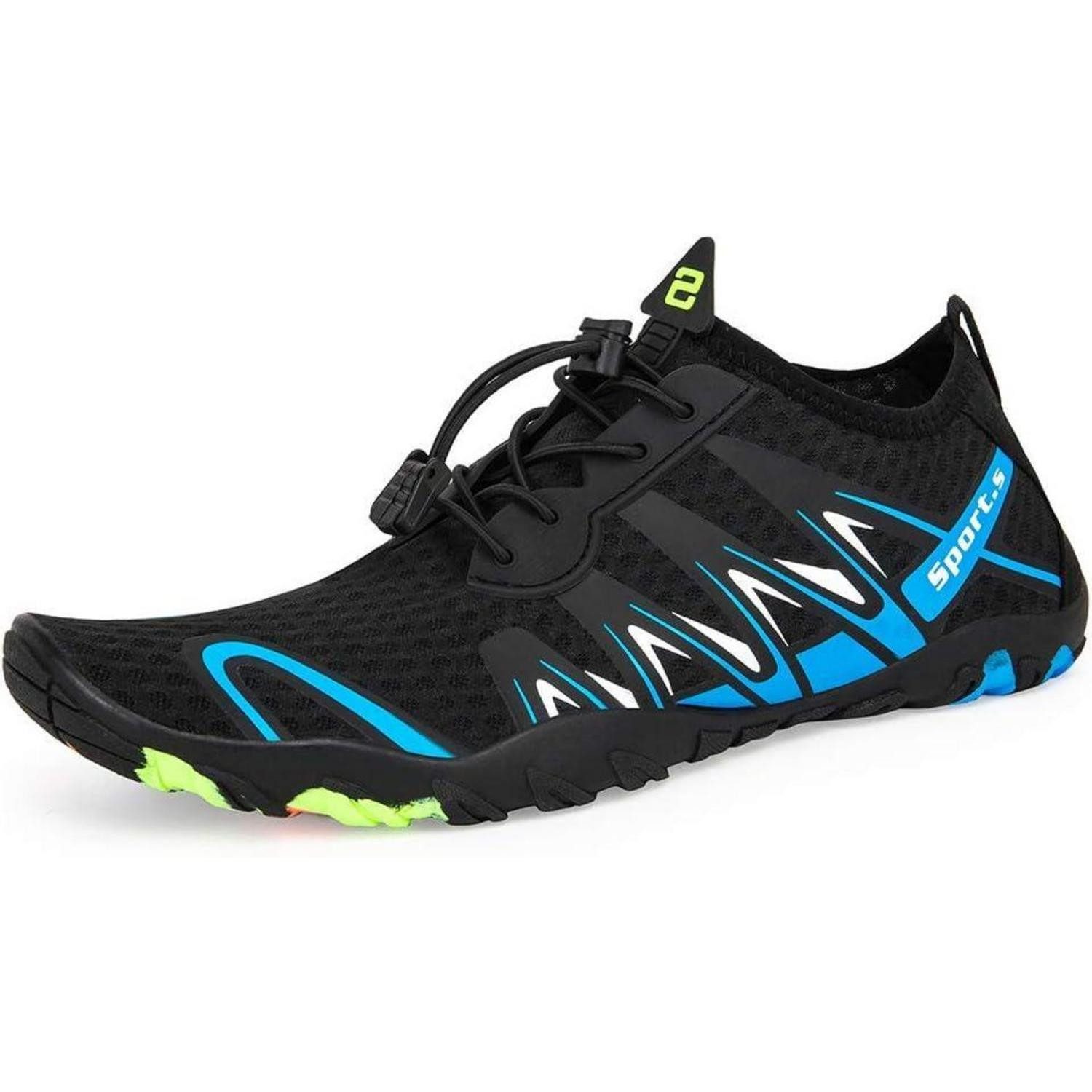 LuxusKollektion Tauchset Strandschuhe Wasserschuhe Damen Herren 44 EU S901 Schwarz Blau