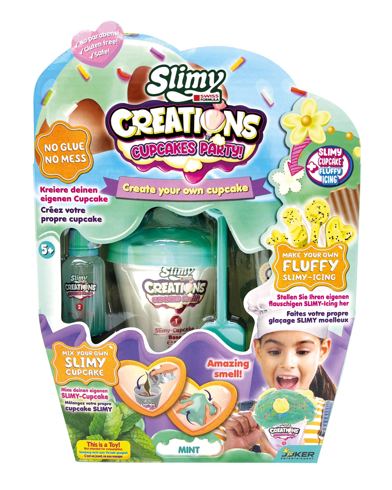 Slimy® Knetform-Set Creations Cupcakes Party (Kreativ-Set, 1-tlg., mit Formen, verschiedenen Spielmassen und Zubehör), Knet- und Back-Spielzeug