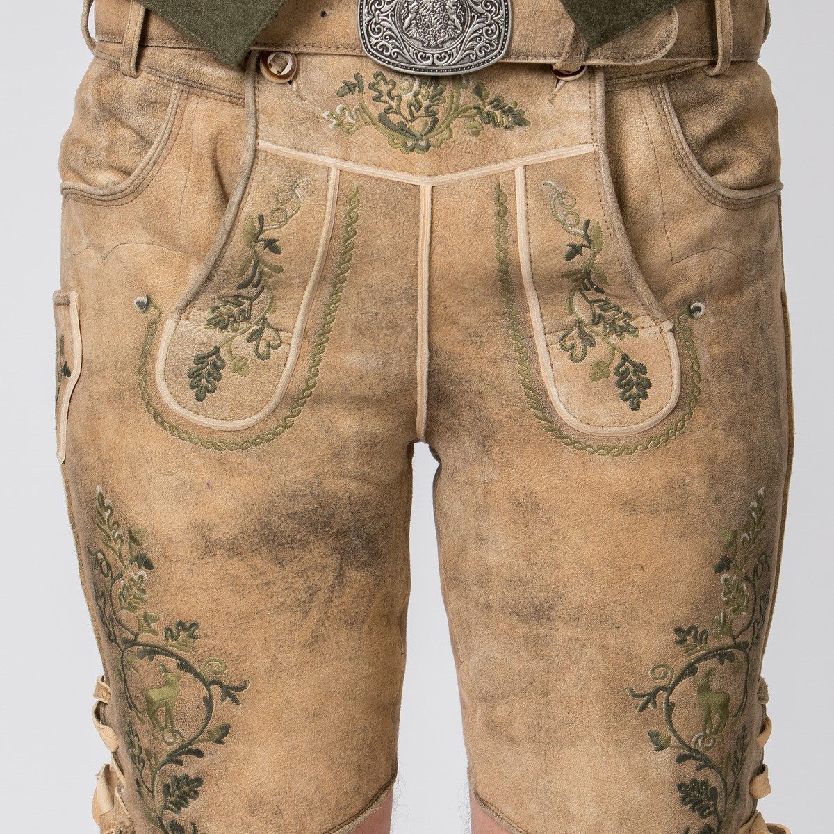 Stockerpoint Trachtenlederhose Girgl Herren (1-tlg) Trachtenlederhose, Trachtenhose, Bayerische Lederhose, Oktoberfest – Bild 5 von 5