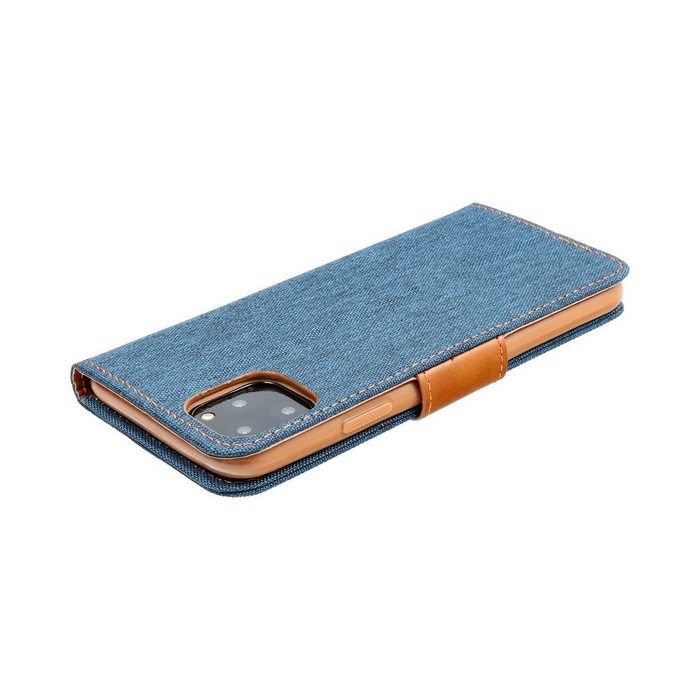cofi1453 Smartphone-Hülle Elegante Buch-Tasche Hülle Fancy &quot;Canvas&quot;Book-Style Kartenfächer