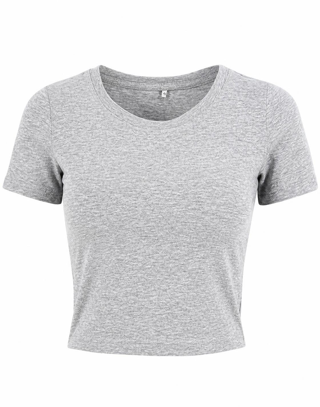 Build Your Brand Rundhalsshirt Damen Cropped Tee / Single Jersey / Kurz geschnitten