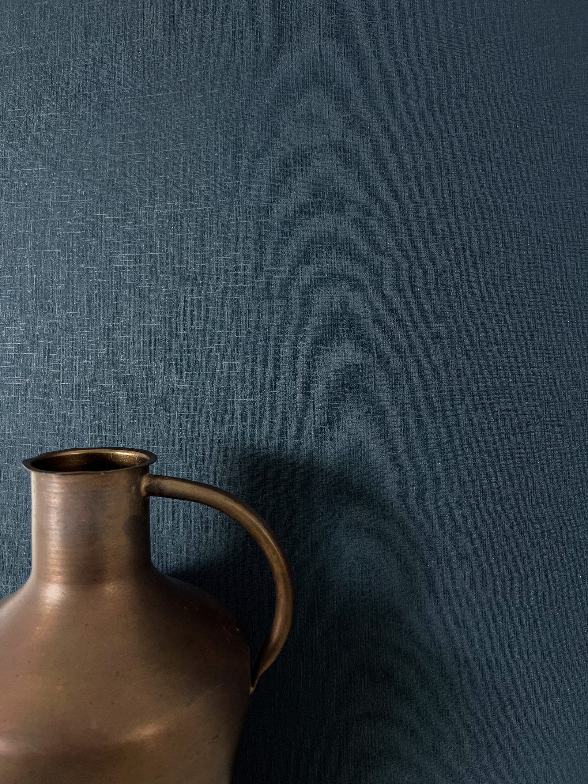 Newroom Vliestapete, Blau Tapete Uni Einfarbig - Unitapete Leinen-Optik Dun günstig online kaufen