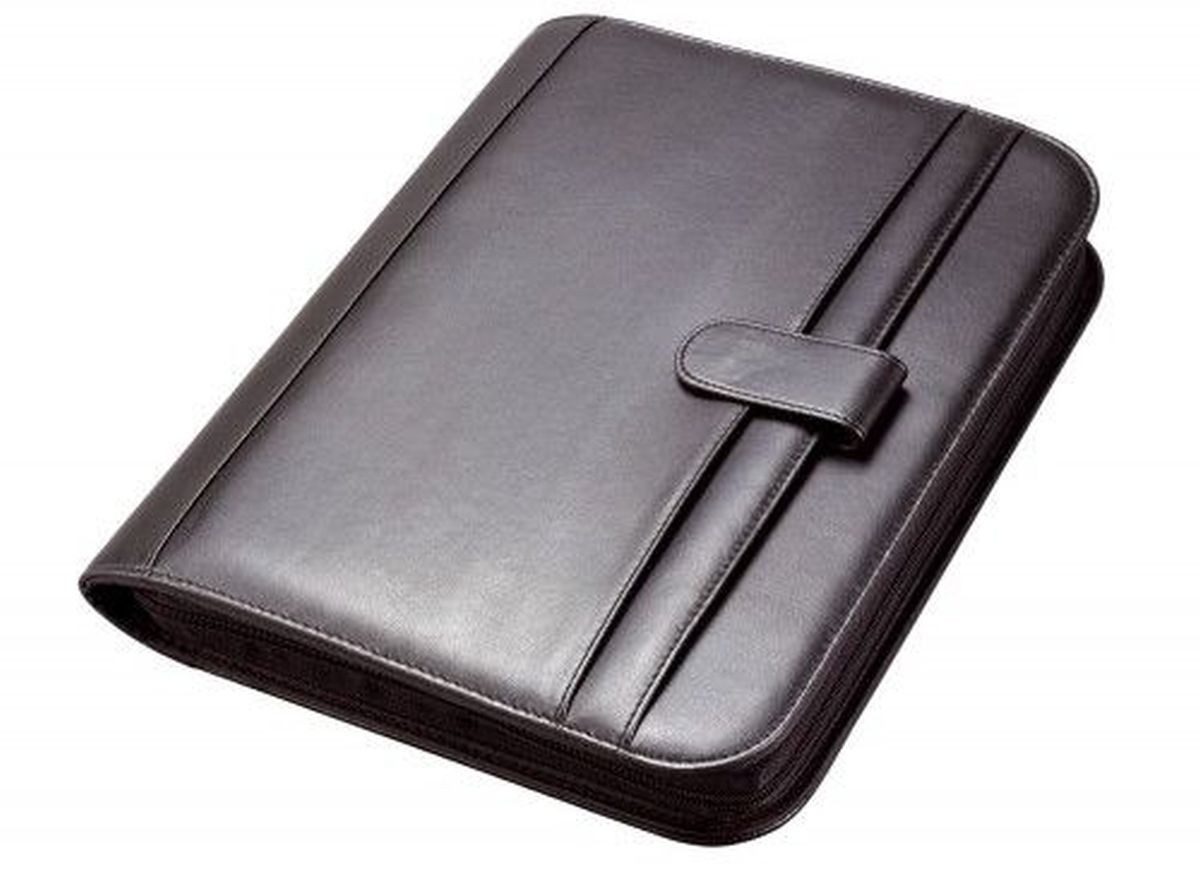 Schreibmappe Ringbuchmappe Riccione A4 FineTouch Lederimitat schwarz