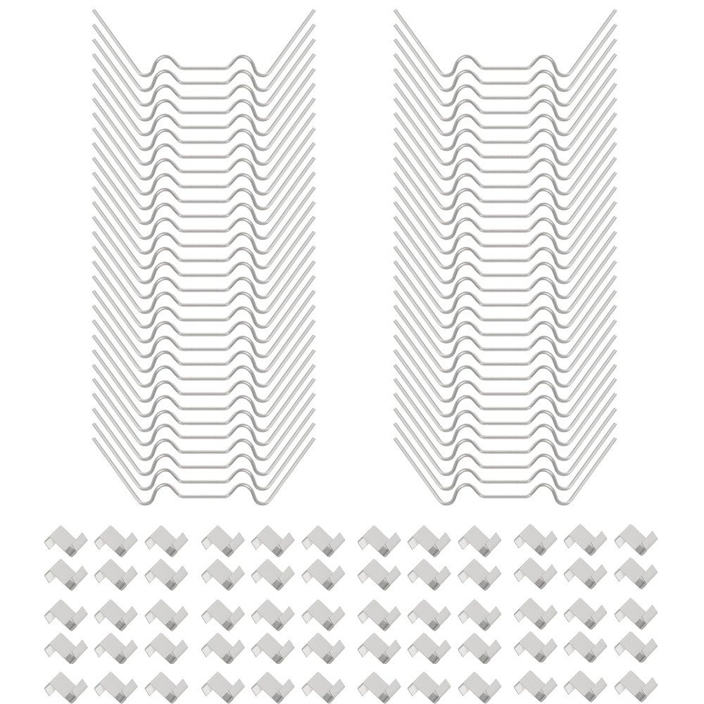 TUWENA Gewächshausclips 120 stücke Edelstahl Gartenpfähle W-förmige Nägel und Z-förmige
