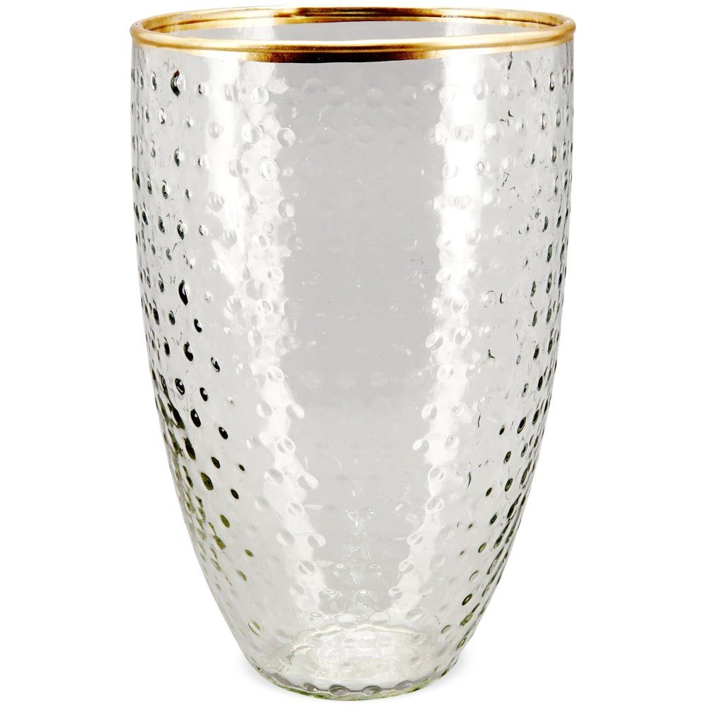 Ø Dekovase HOBBY Blumenvase (1 Blumentopf Goldrand & Punktstruktur matches21 cm HOME Glas St) 11 Vase
