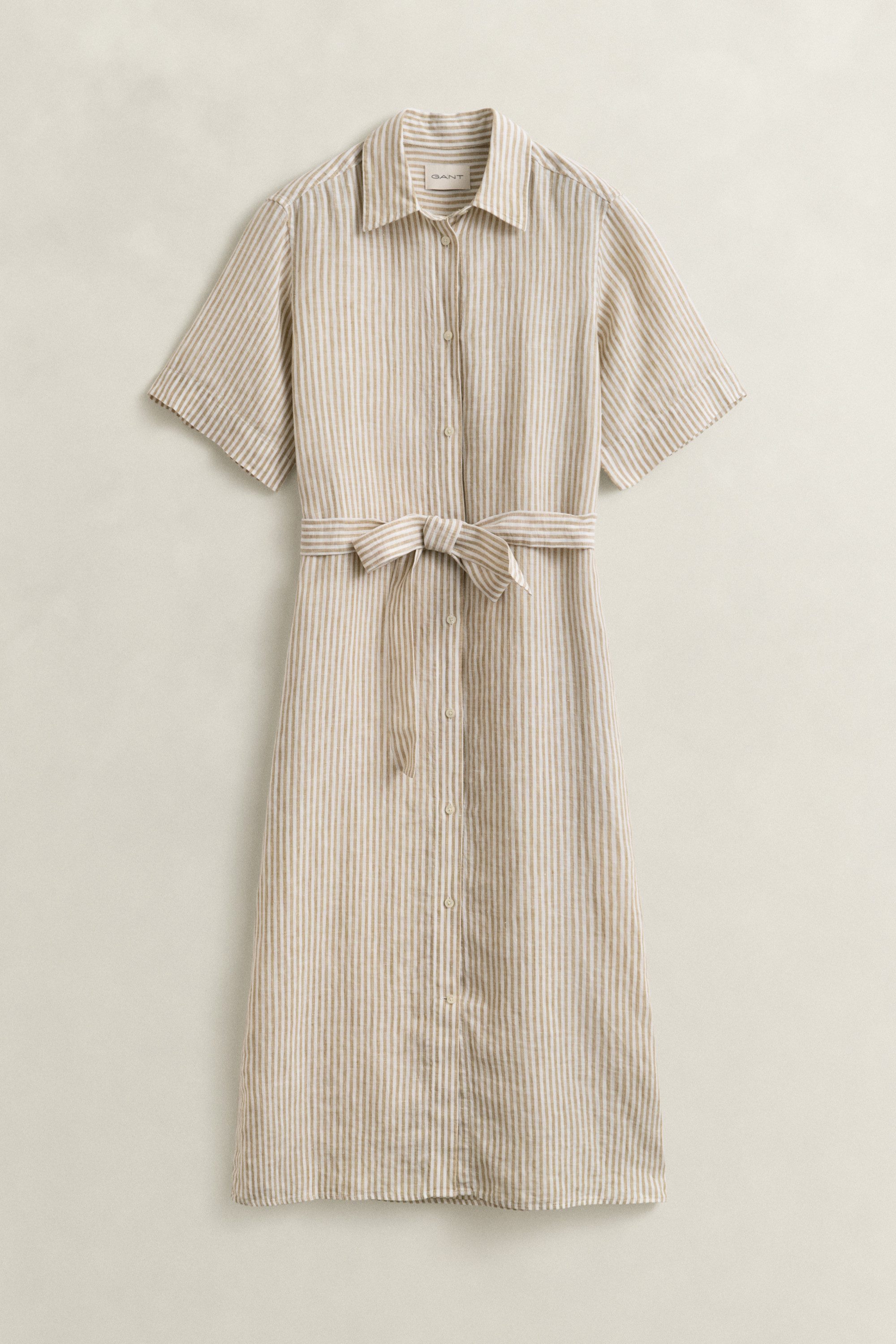 Gant Hemdblusenkleid STRIPED LINEN Regular fit mit Bindegürtel – Bild 5 von 5