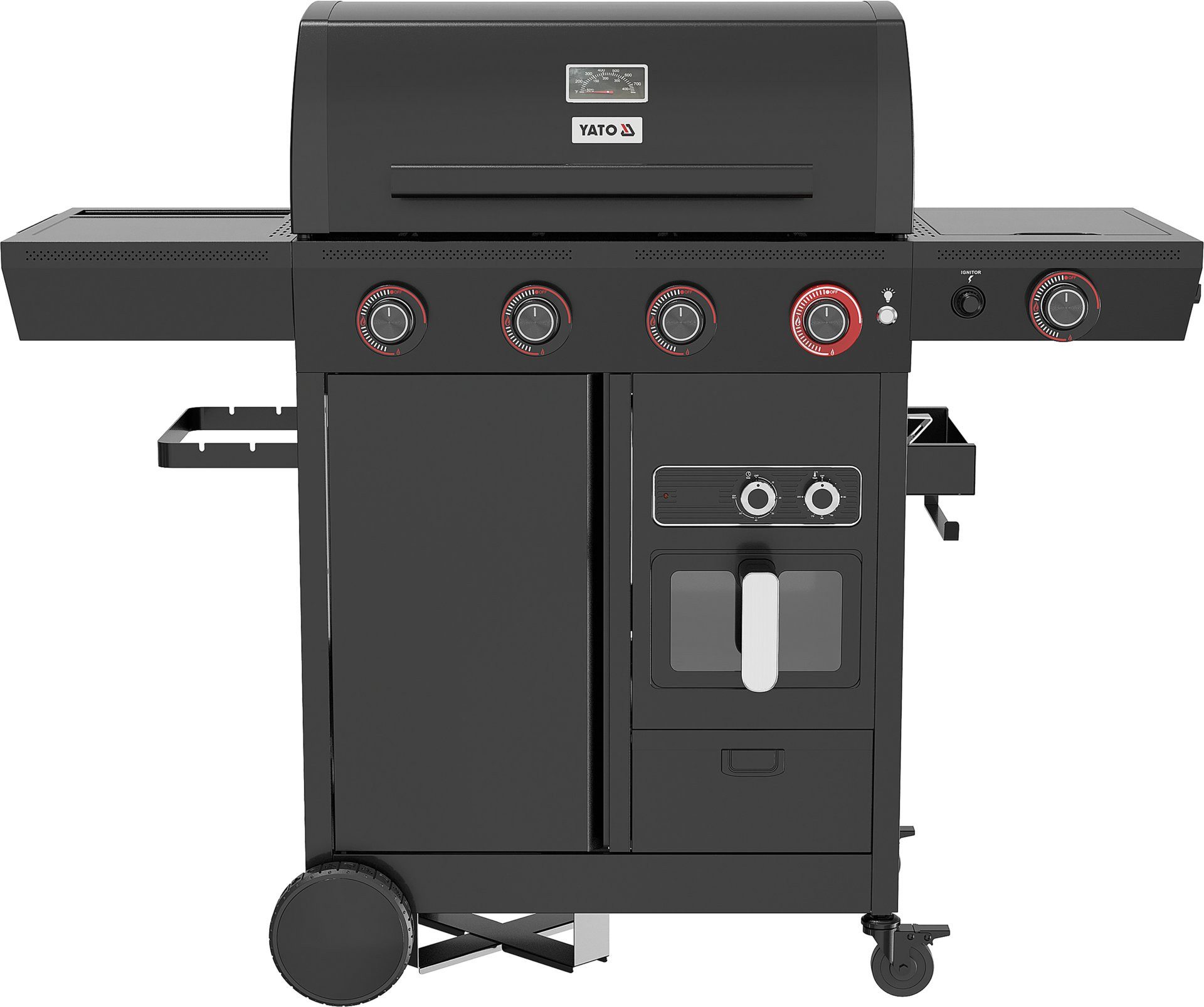 Yato Gasgrill Gasgrill 4+1 mit Heißluftfritteuse, 16 kW, Gusseisenrost, Gasgrill 4+1 mit Heißluftfritteuse, 16 kW, Gusseisenrost, Gasgrill 4+1 mit Heißluftfritteuse, 16 kW, Gusseisenrost