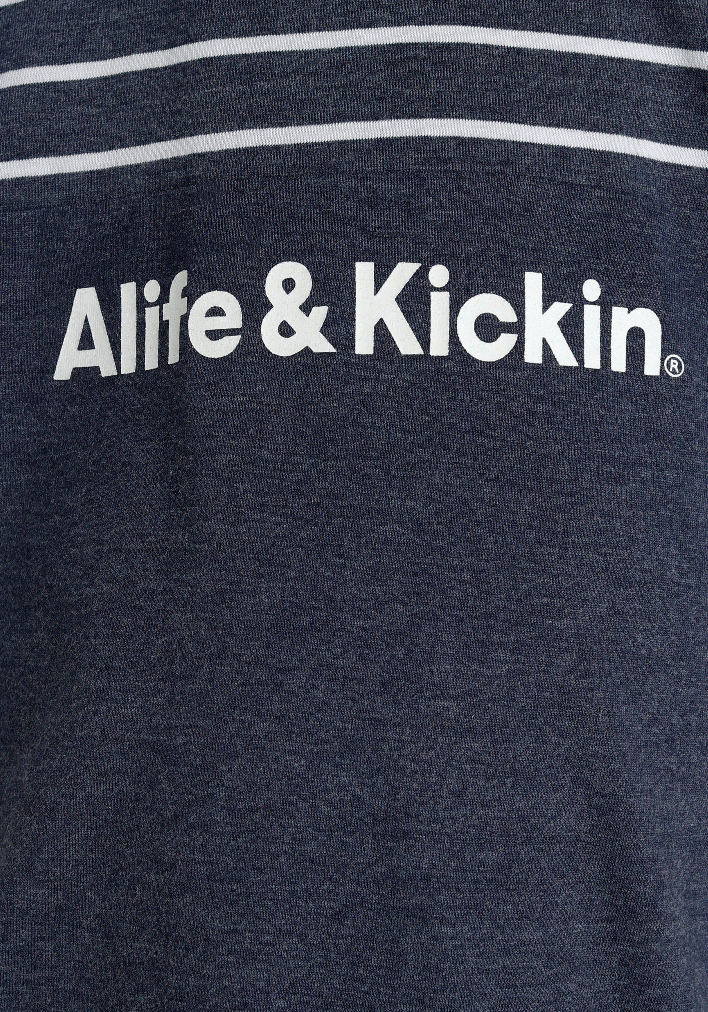 Alife & Kickin T-Shirt garngefärbten melierter und NEUE Colorblocking Ringel, MARKE! in Qualität