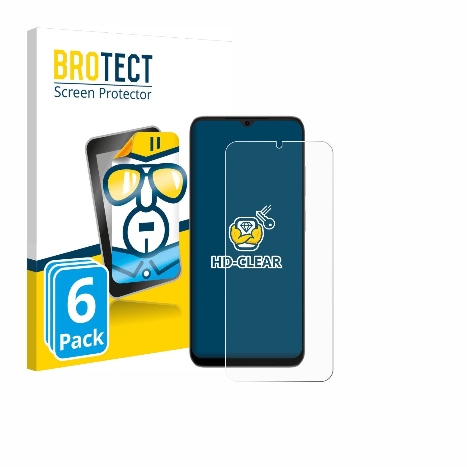BROTECT Displayschutzfolie Schutzfolie für Doogee Note 56X, 6 Stück, Displayschutz Schutz Folie Klar Transparent