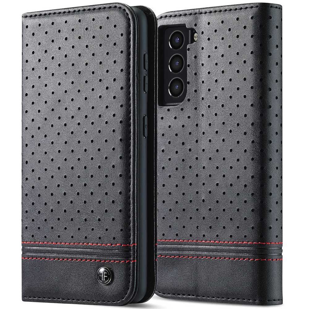FITSU Handyhülle Handytasche für Samsung Galaxy S21 FE Hülle Flipcase 6,4 Zoll, Handytasche für Samsung S21 FE mit Kartenfächern & Magnetverschluss