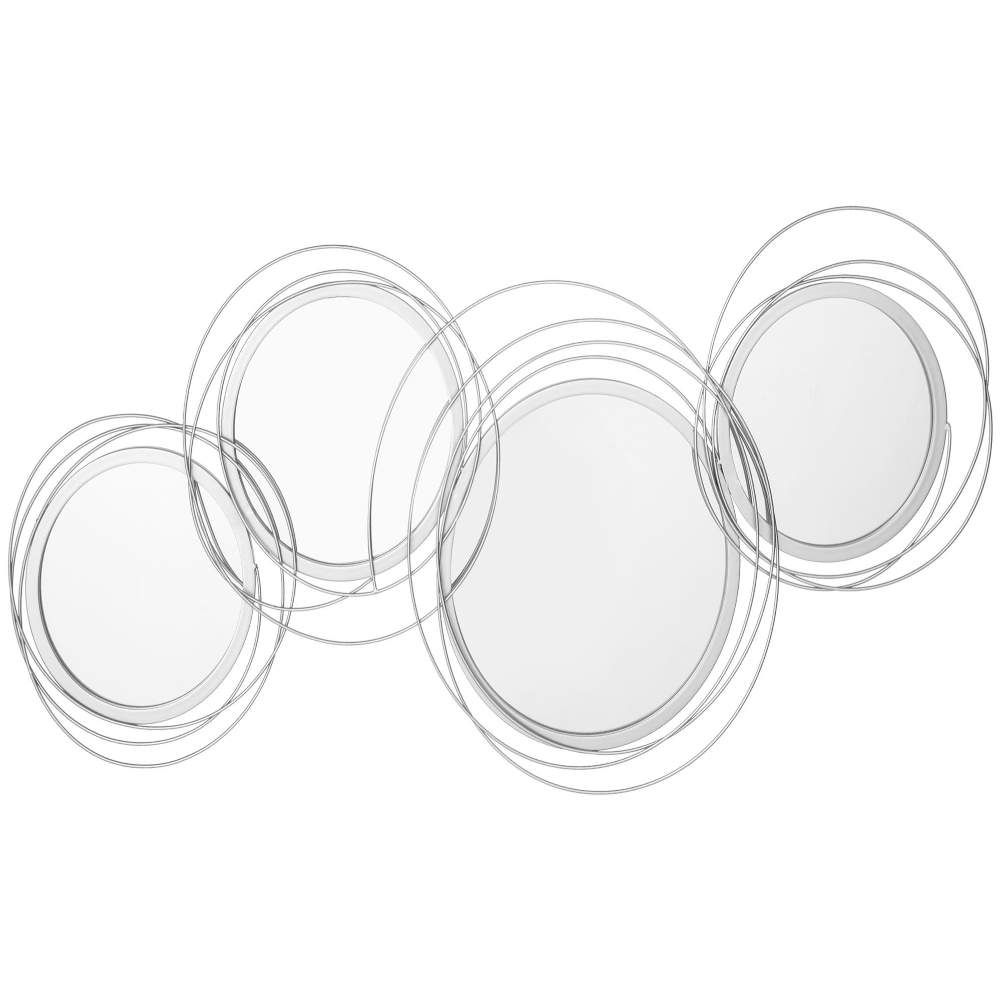 furnicato Wanddekoobjekt Spiegel-Set Wanddekoration 4 runde Spiegel 107x4x5 günstig online kaufen