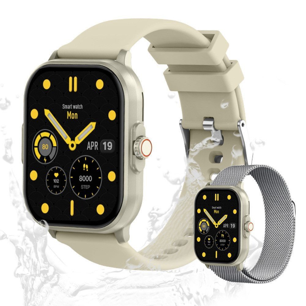 Zevelora Damen's und Herren's IP67 Wasserdicht Fitness-Tracker Smartwatch (2,01 Zoll, Android/iOS), mit Herzfrequenzsensor, SpO2, Schrittzähler 15 Sportmodi und GPS