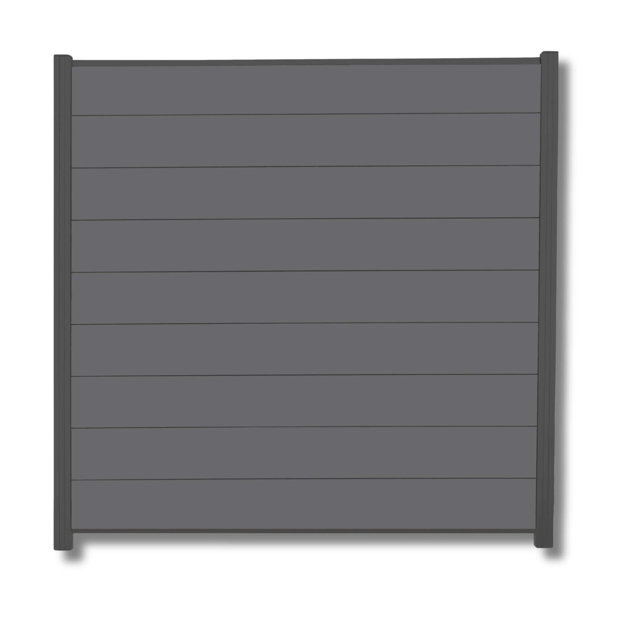WPC Profi Zaun Komplettset Sichtschutzzaun Gartenzaun Alupfosten Anthrazit 180x180cm, (Komplettset, mit Start- und Abschlussleisten, Pfosten und Zubehör)