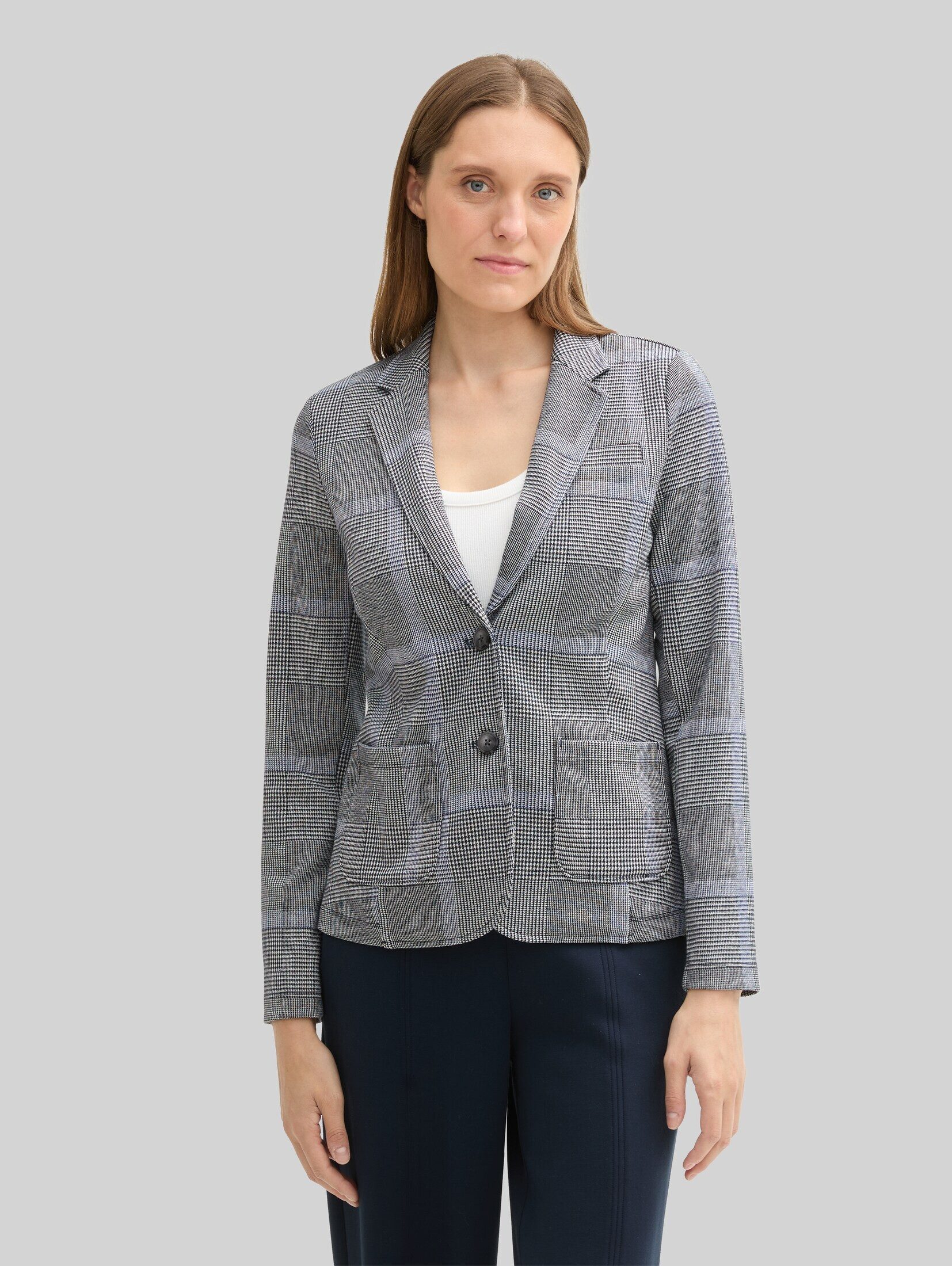 TOM TAILOR Jackenblazer Blazer Regular Fit Blazer im Karomuster