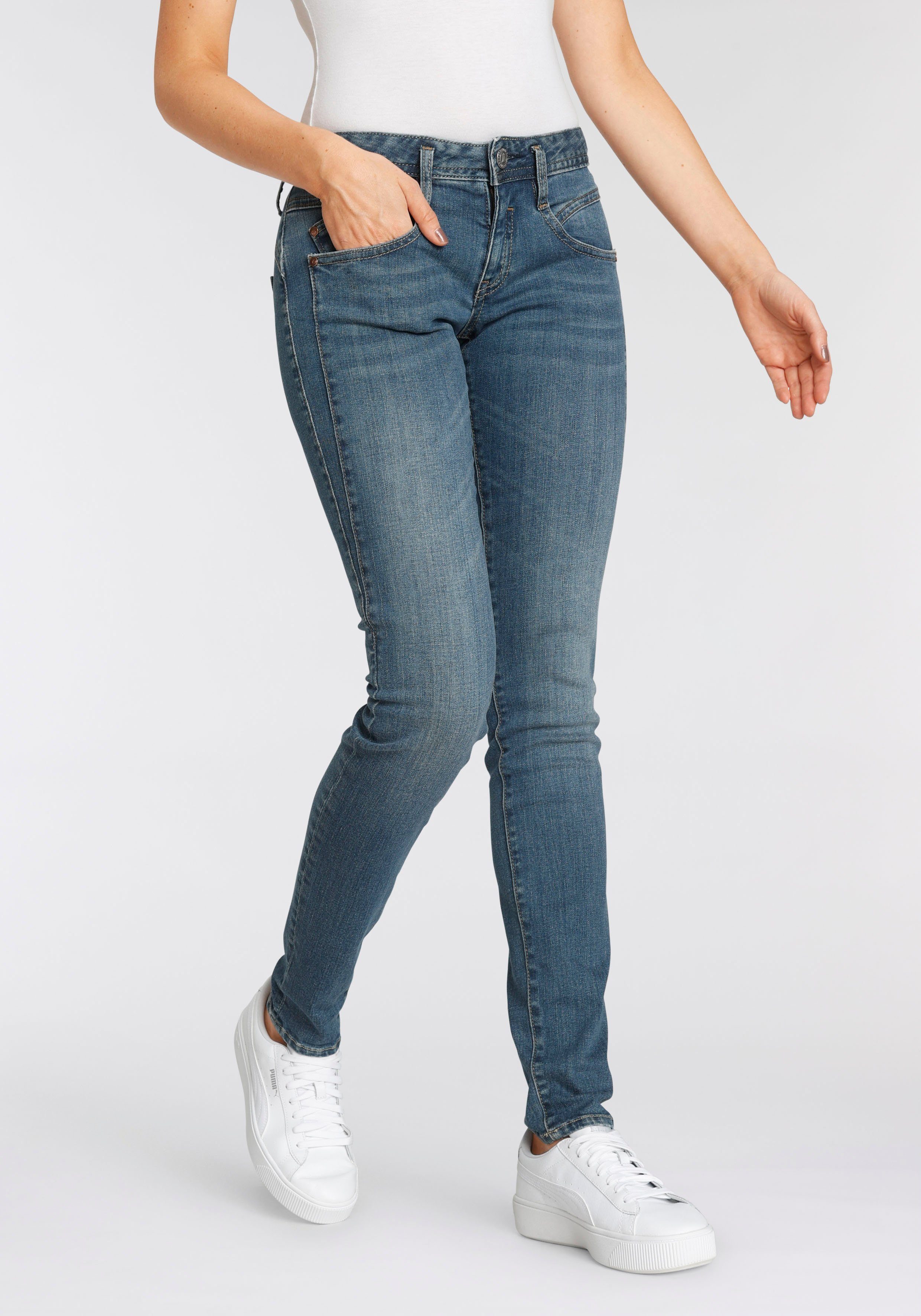 Herrlicher Slim-fit-Jeans GINA SLIM POWERSTRETCH mit seitlichem Keileinsatz