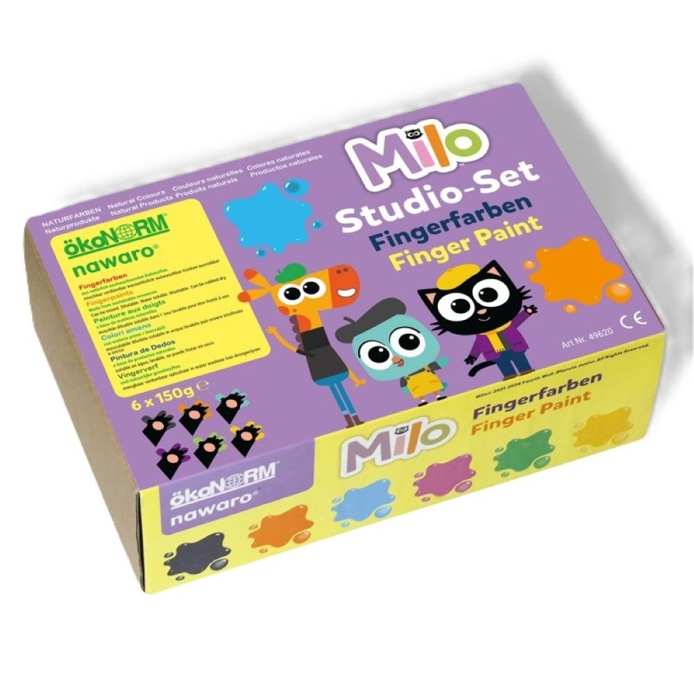 ÖkoNorm GmbH Fingerfarbe ökoNorm Fingerfarben nawaro, 6er Set "Milo"
