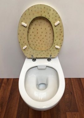 ADOB WC-Sitz Leder, mit messingverchromten Scharnieren