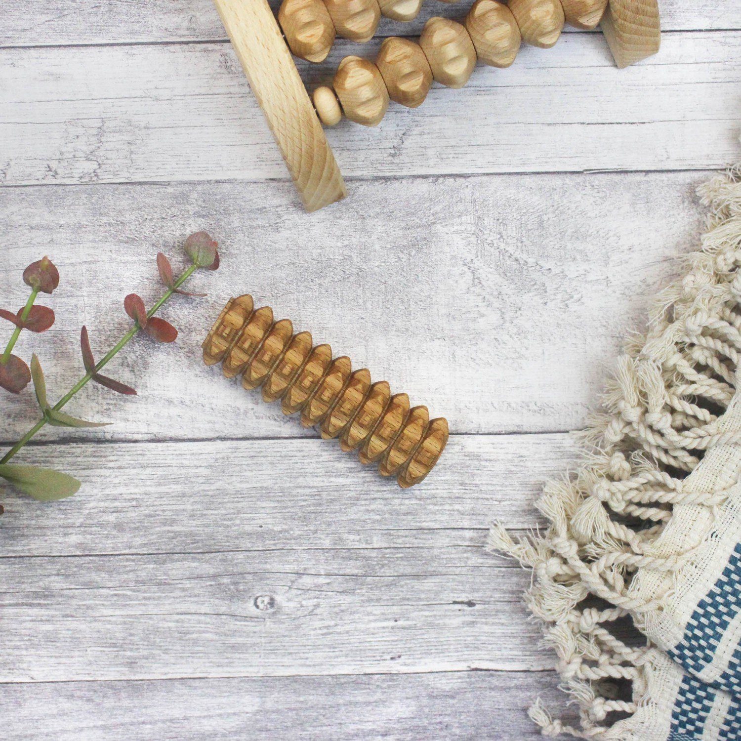 mitienda Massagegerät Handmassage Stab aus Holz 11x3,5cm, handgemacht