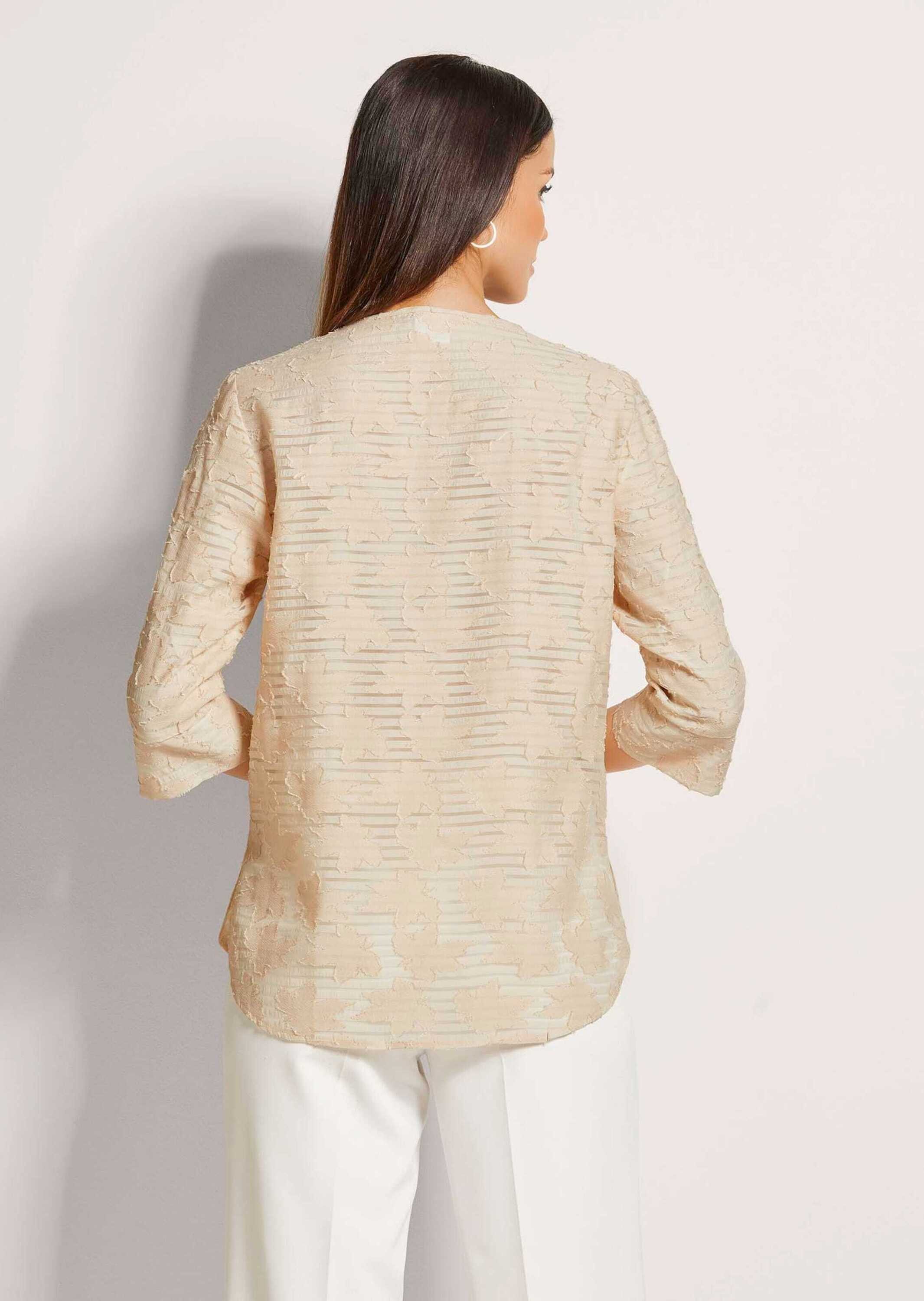 MADELEINE Kurzarmbluse Transparente Ausbrenner-Bluse